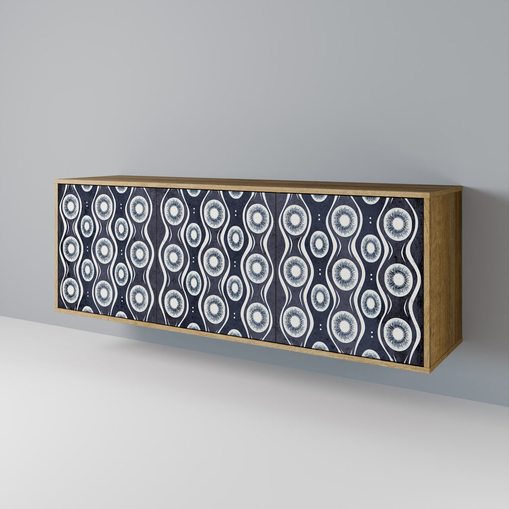 GRAPHITE EYES 3-Door Sideboard in Oak Effect