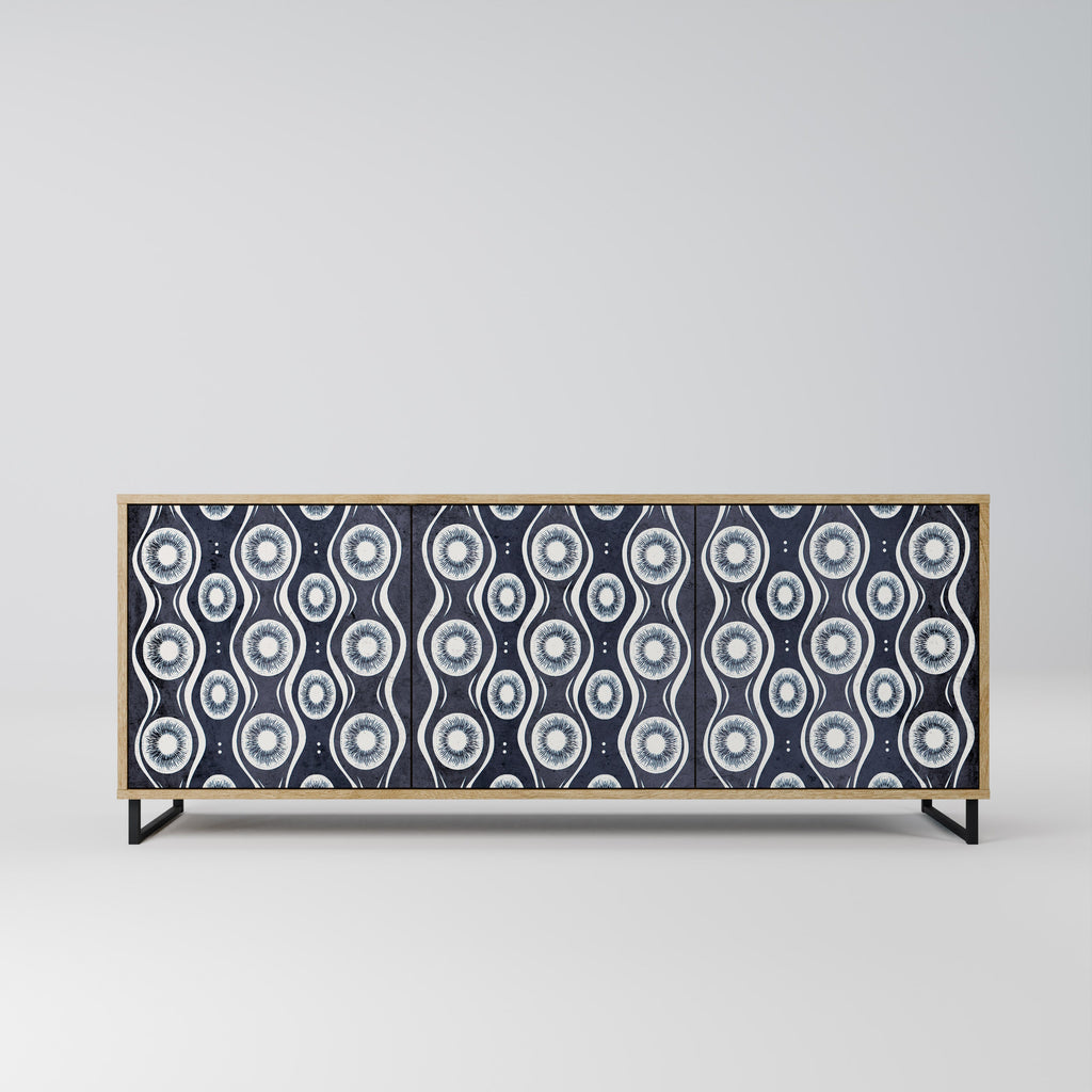 GRAPHITE EYES 3-Door Sideboard in Oak Effect