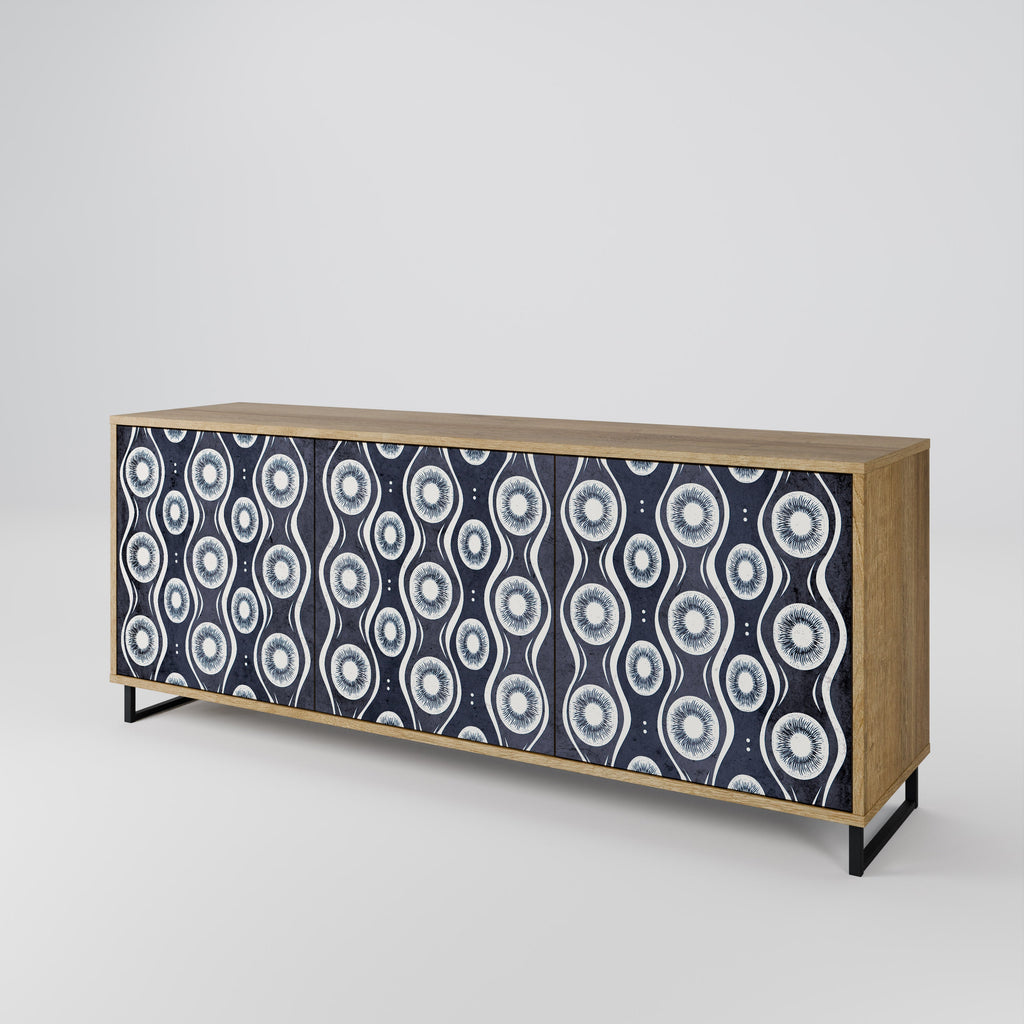 GRAPHITE EYES 3-Door Sideboard in Oak Effect