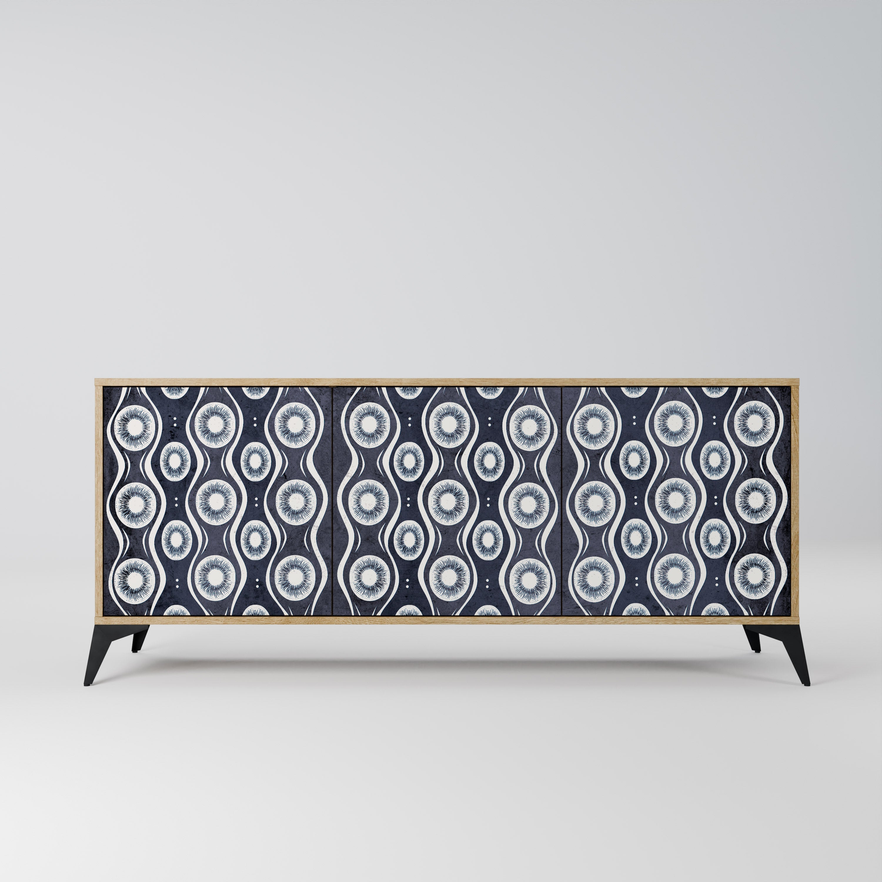 Buffet 3 portes GRAPHITE EYES effet chêne