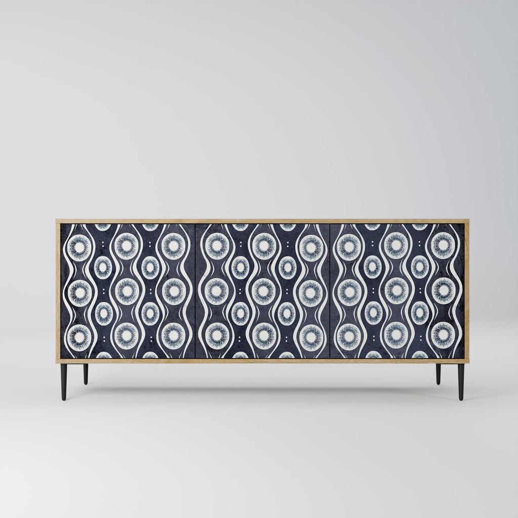 GRAPHITE EYES 3-Door Sideboard in Oak Effect