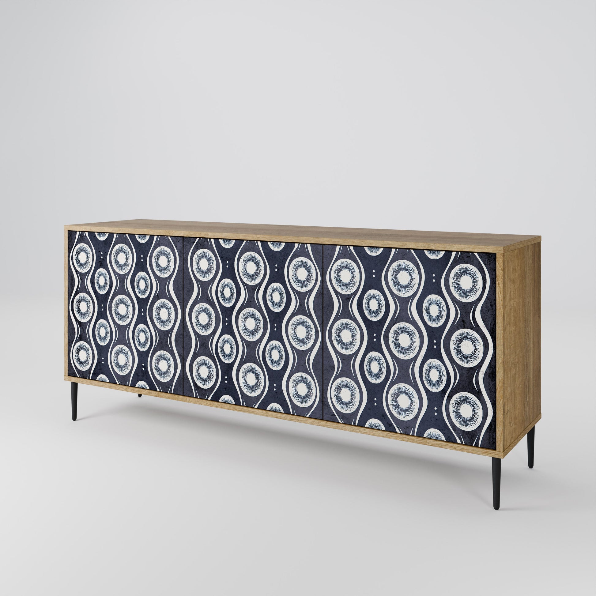 Buffet 3 portes GRAPHITE EYES effet chêne