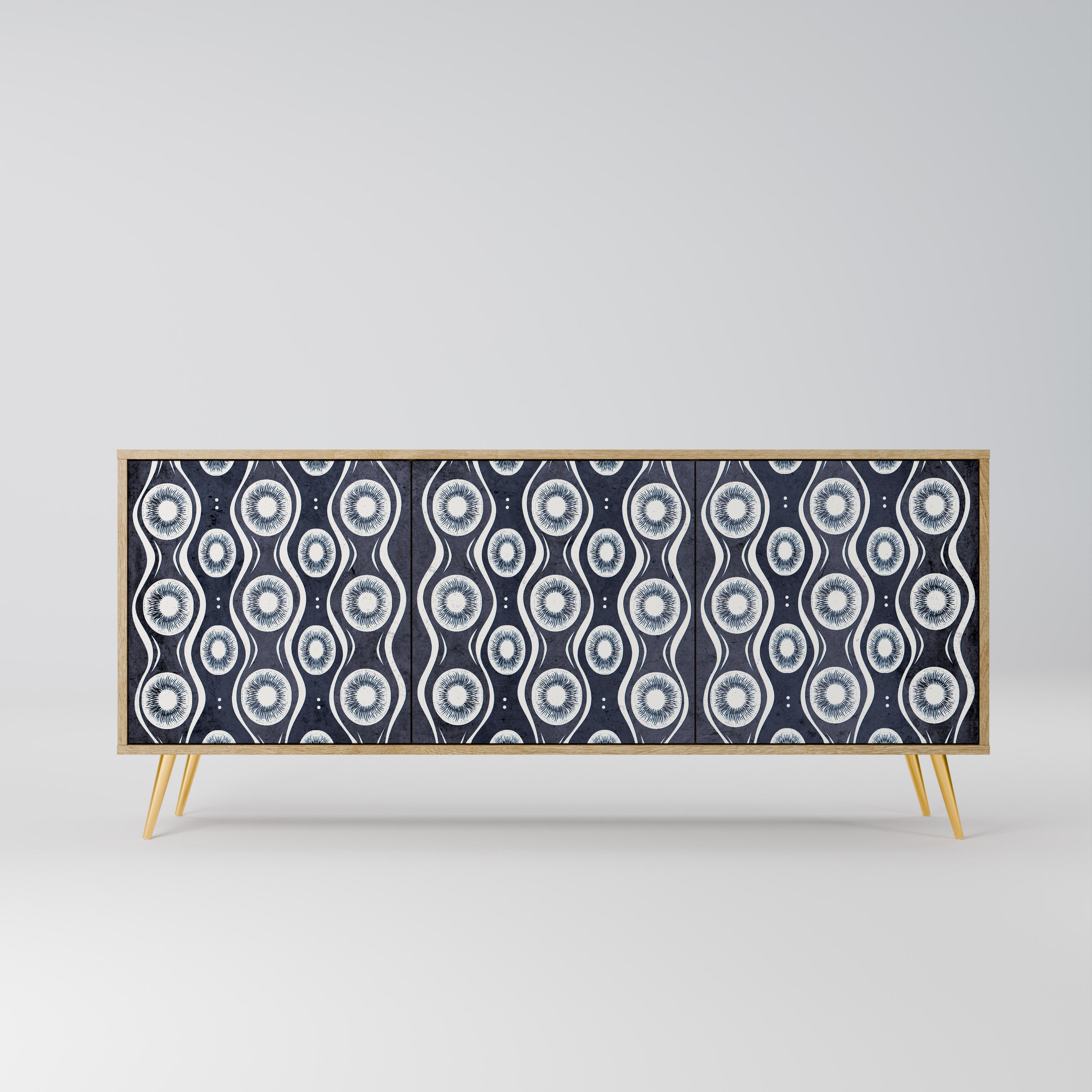 Buffet 3 portes GRAPHITE EYES effet chêne