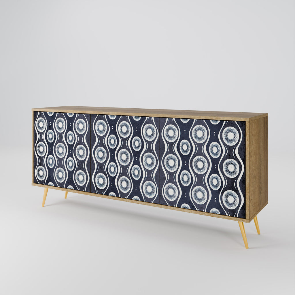 GRAPHITE EYES 3-Door Sideboard in Oak Effect