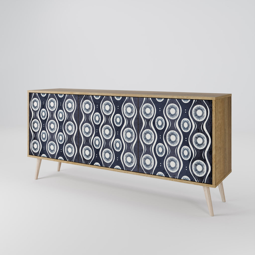 GRAPHITE EYES 3-Door Sideboard in Oak Effect