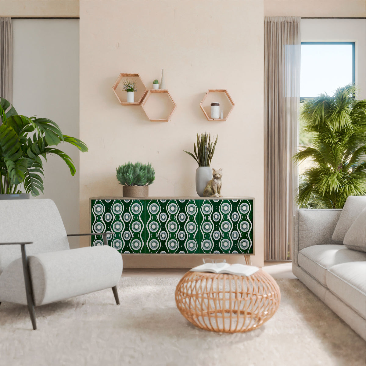 GREEN EYES 3-Door Sideboard