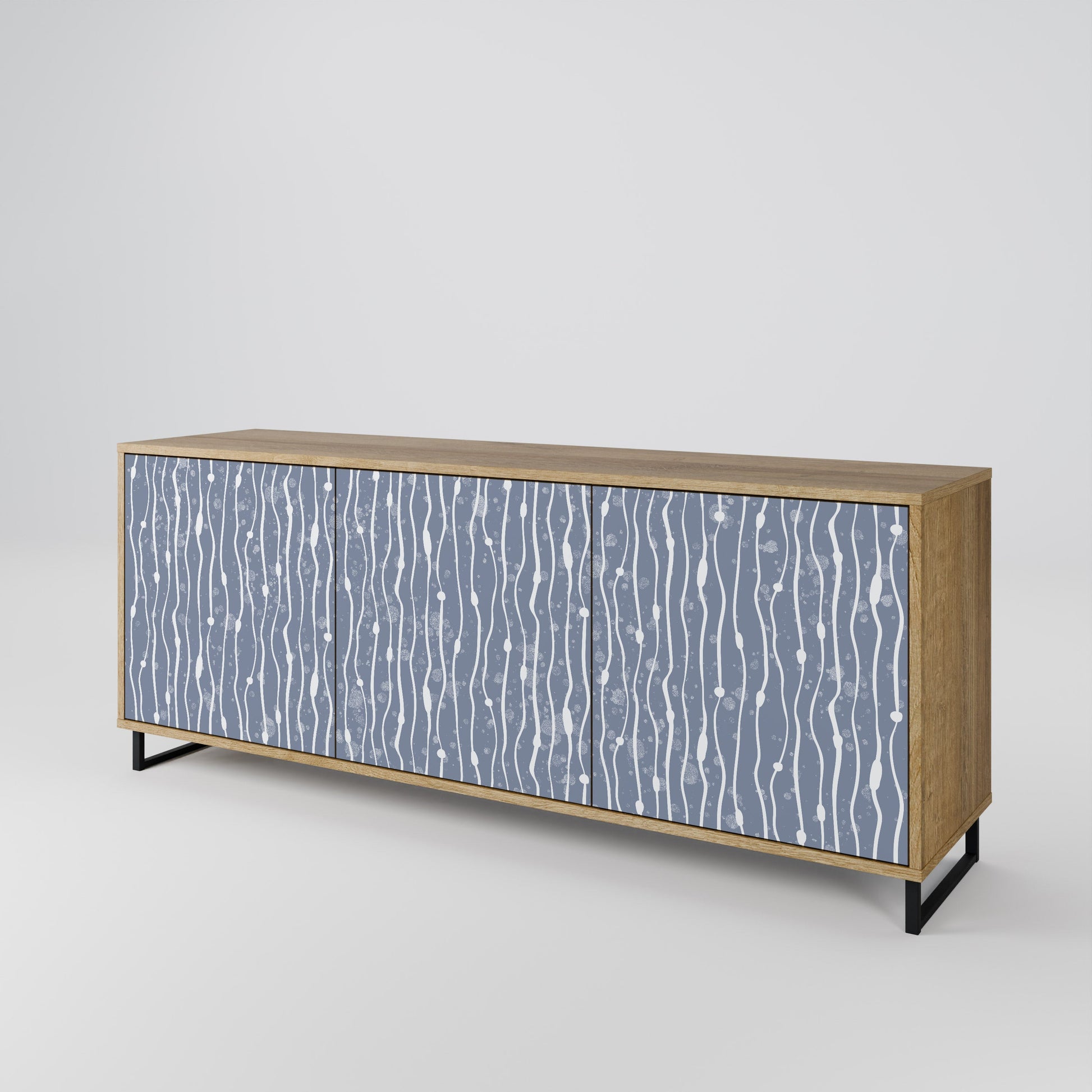 Buffet 3 portes GRAPHITE RAIN effet chêne
