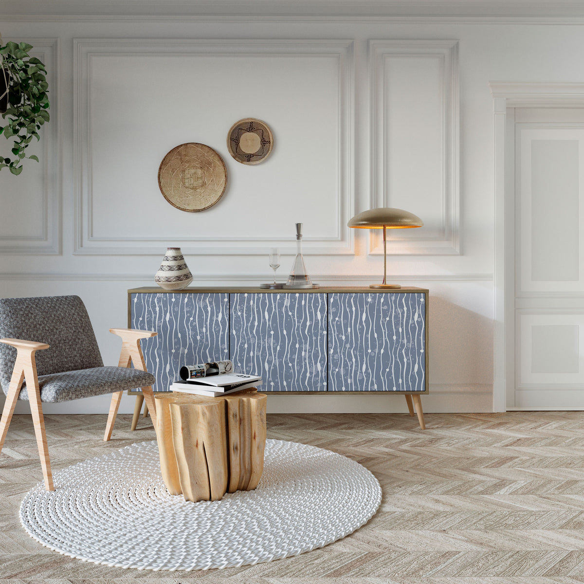 GRAPHITE RAIN 3-Door Sideboard