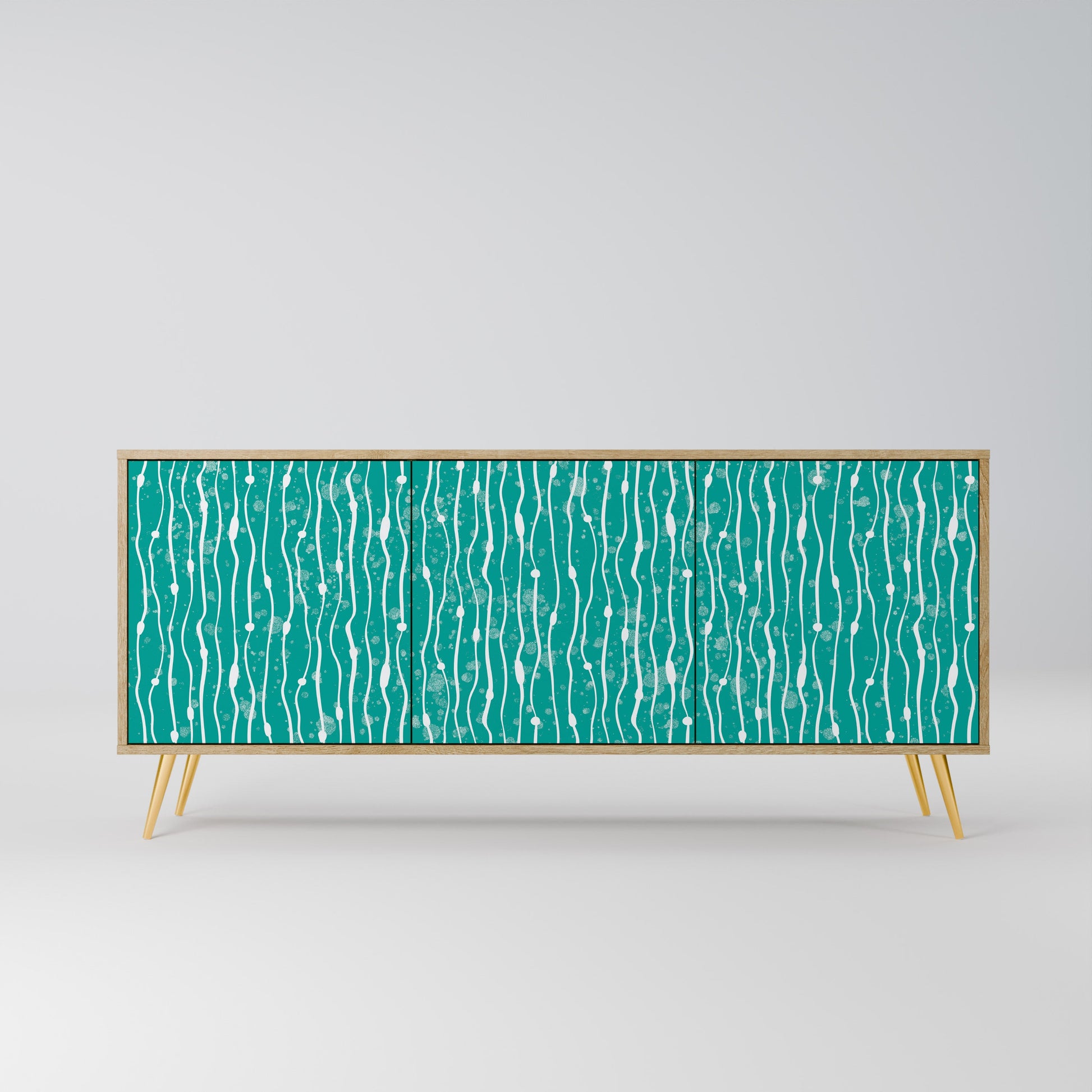 Buffet 3 portes TURQUOISE RAIN effet chêne