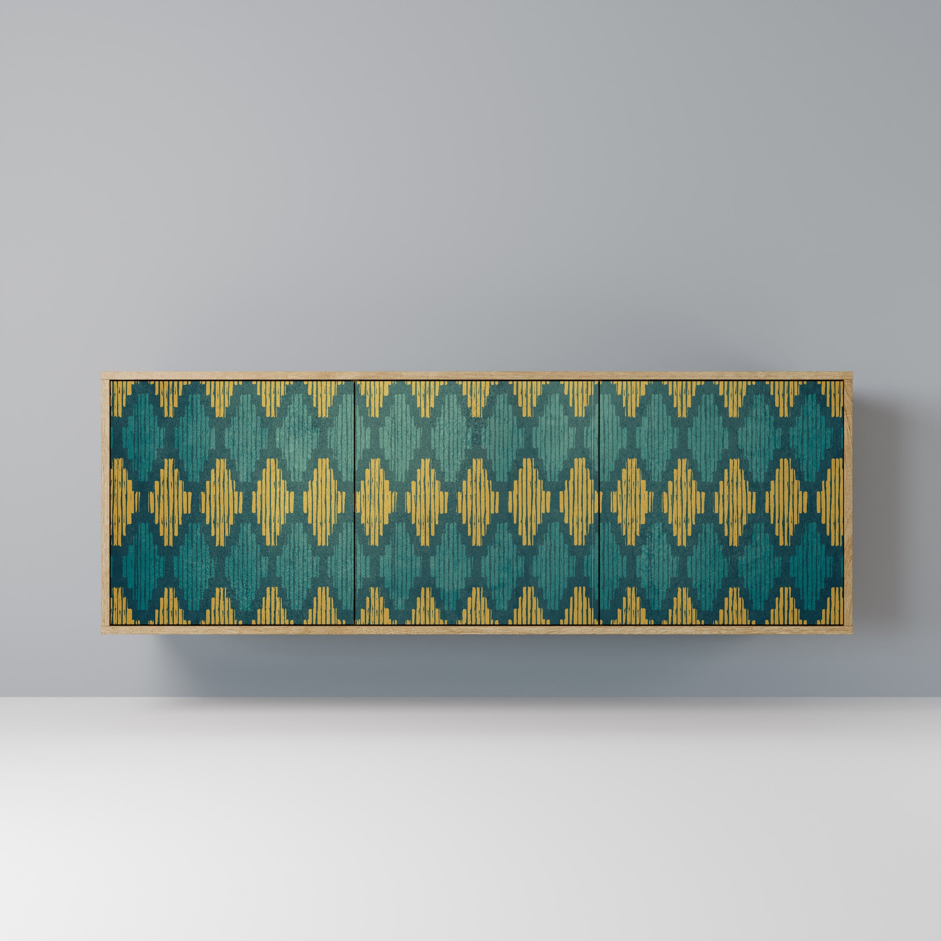 Buffet 3 portes POLYGONS effet chêne