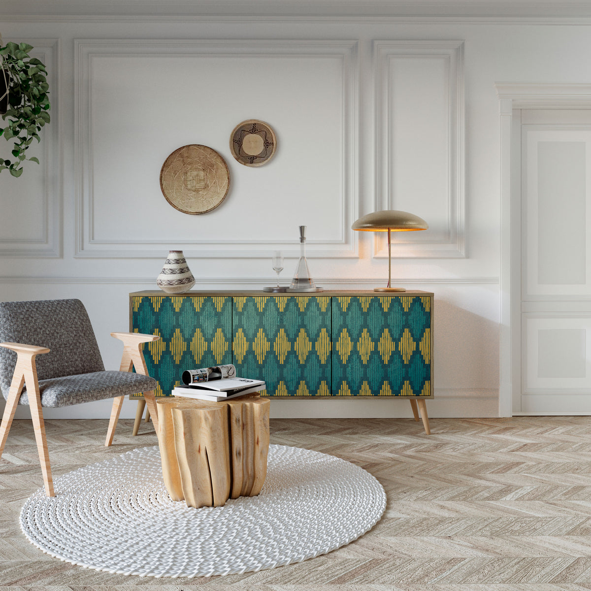 POLYGONS 3-Door Sideboard