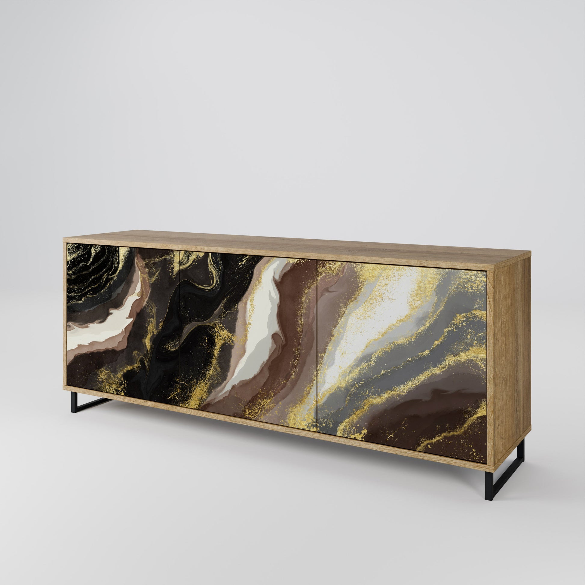 Buffet 3 portes effet chêne GOLD DUST