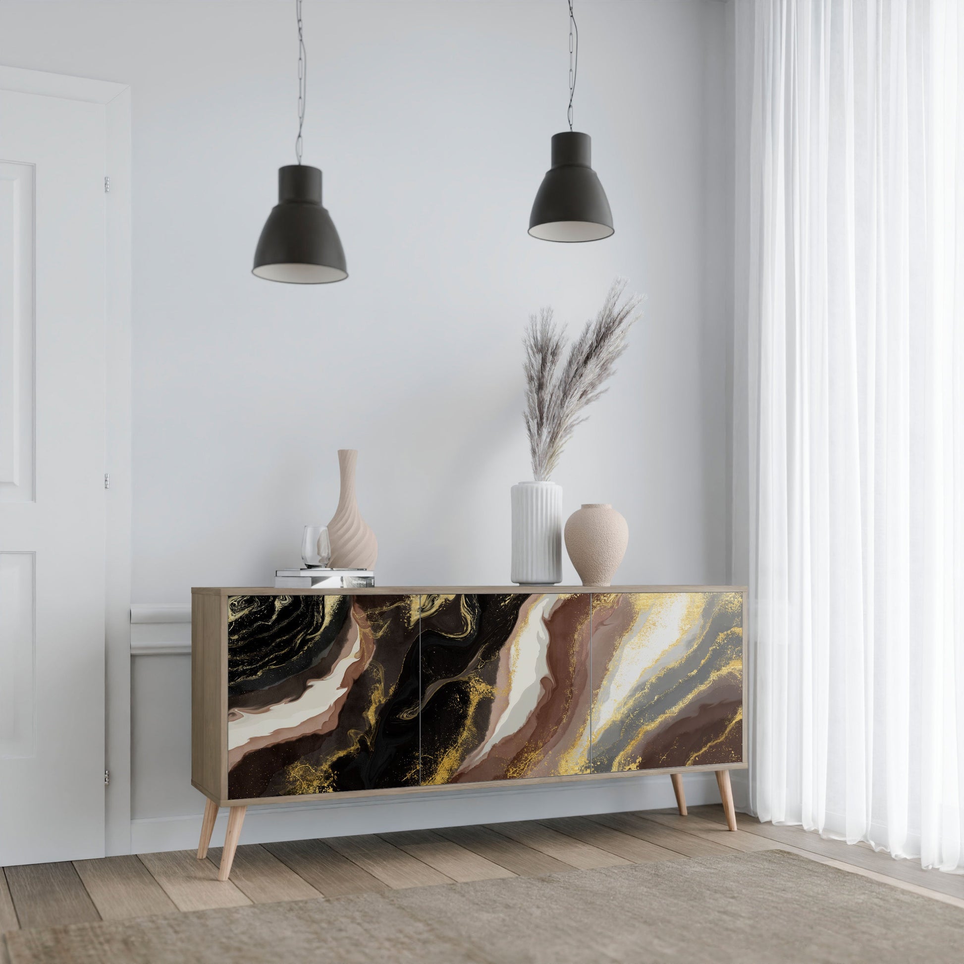 Buffet 3 portes effet chêne GOLD DUST