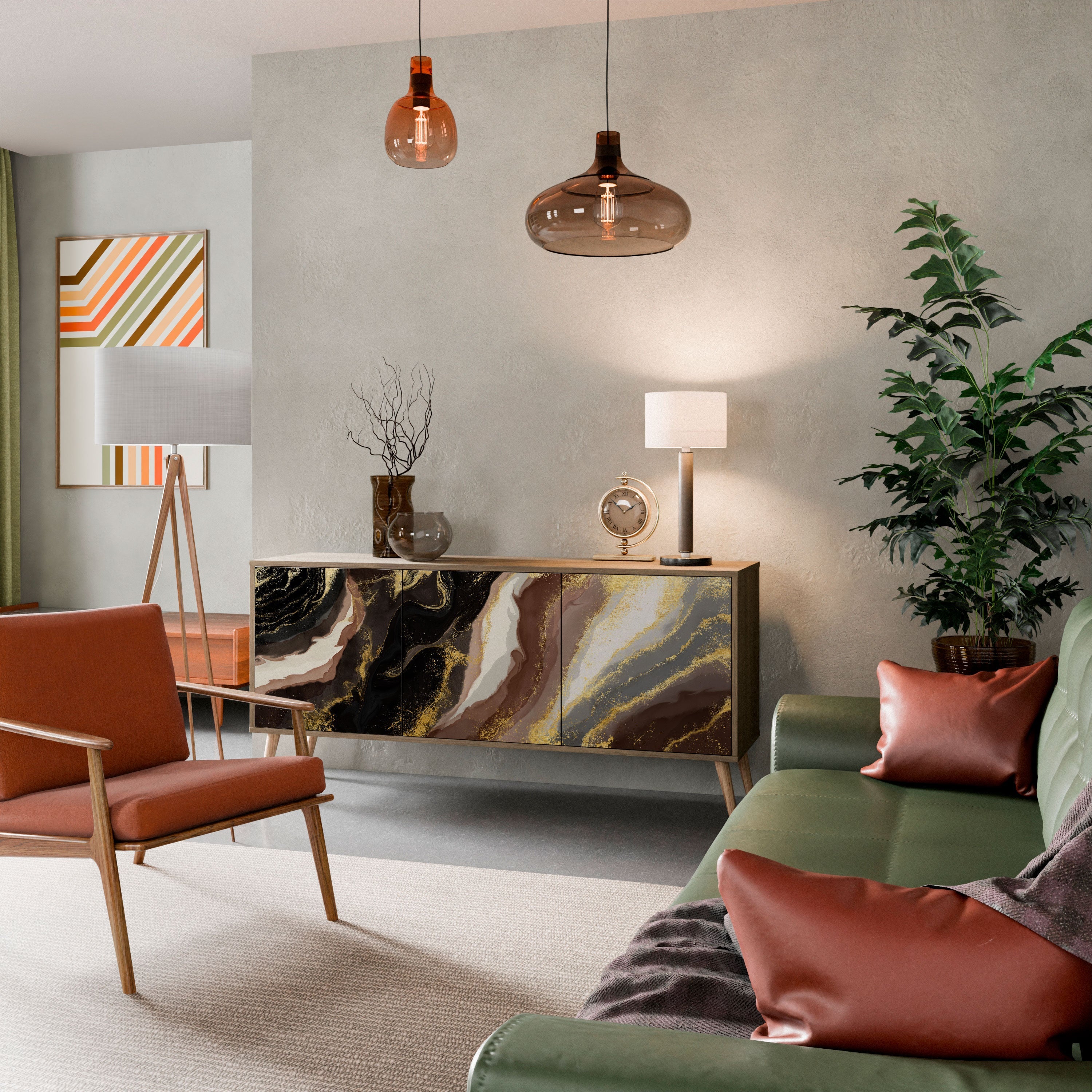 Buffet 3 portes effet chêne GOLD DUST