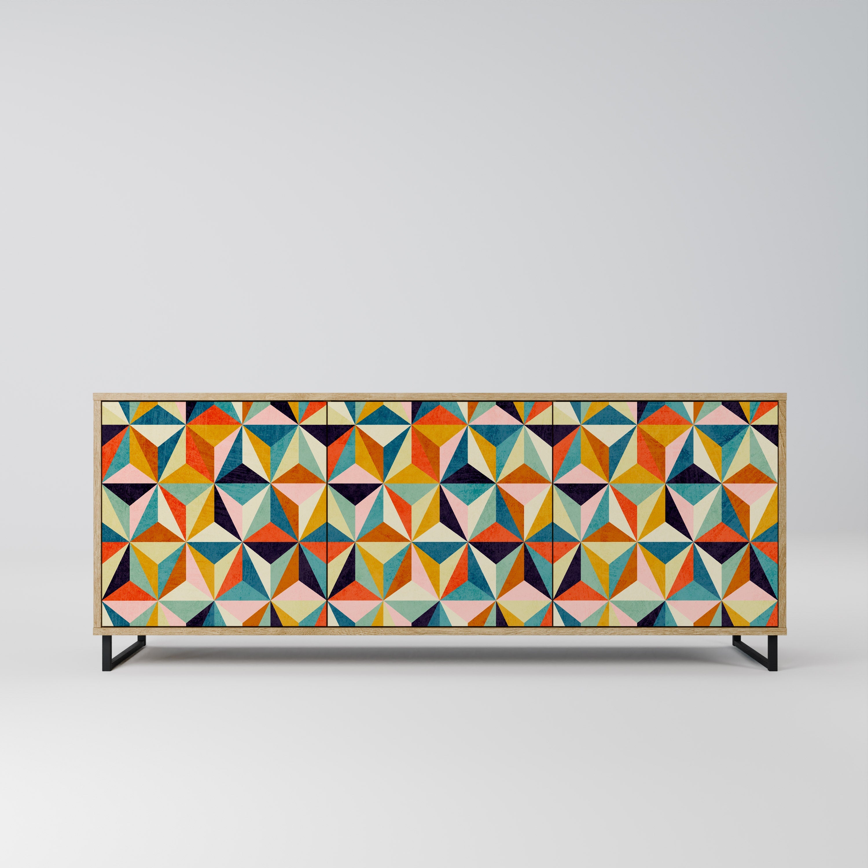 Buffet 3 portes TESSELATE TREASURES effet chêne