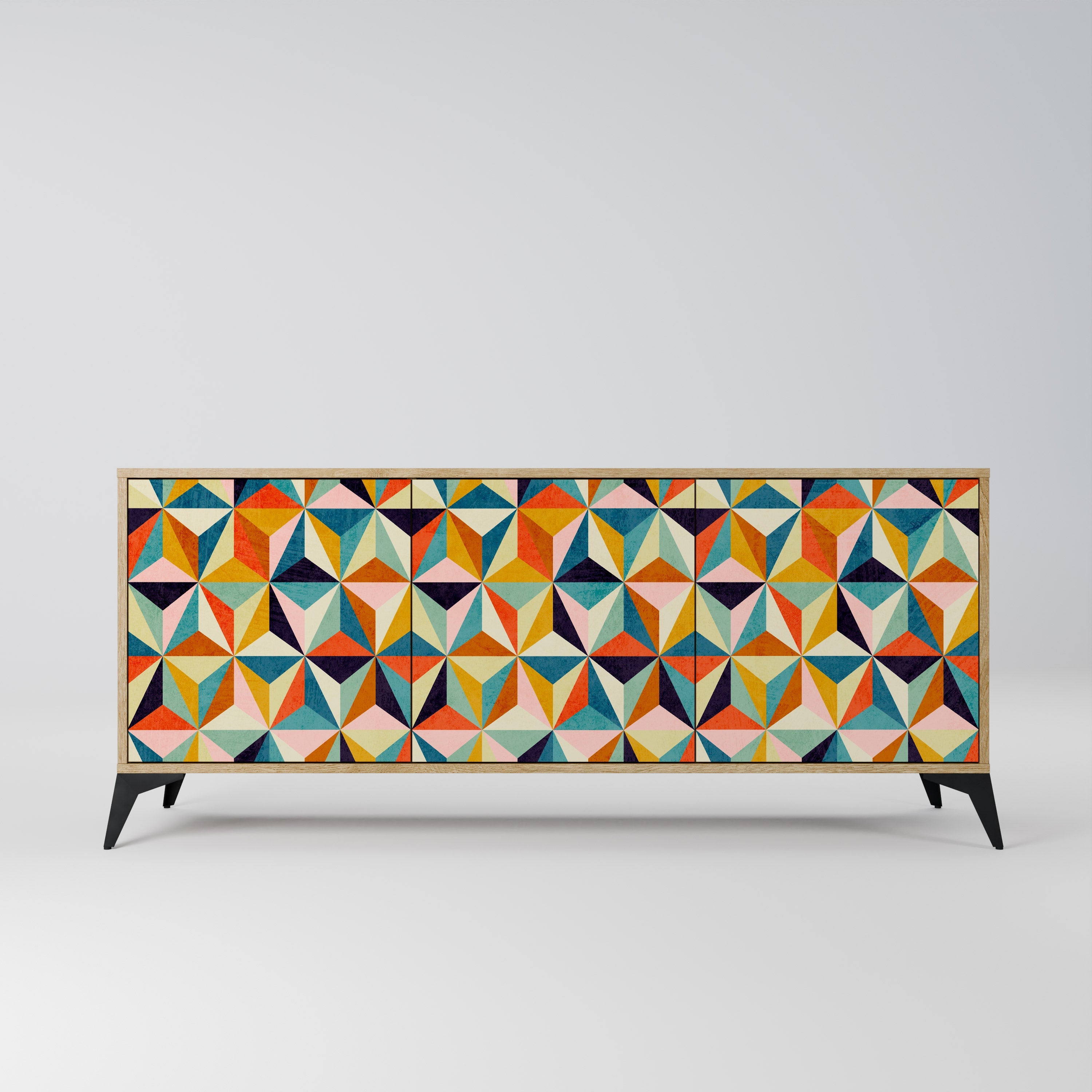 Buffet 3 portes TESSELATE TREASURES effet chêne