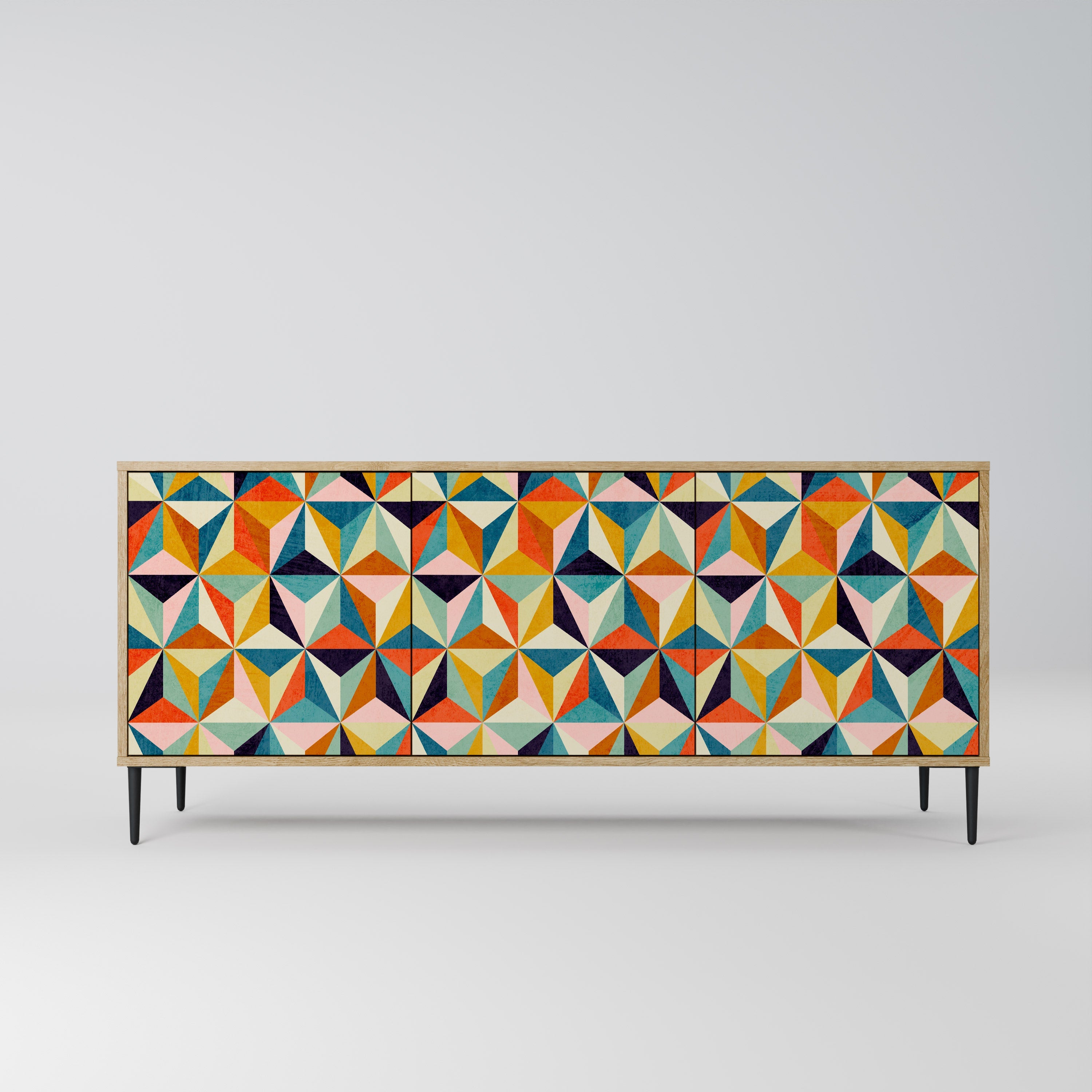 Buffet 3 portes TESSELATE TREASURES effet chêne