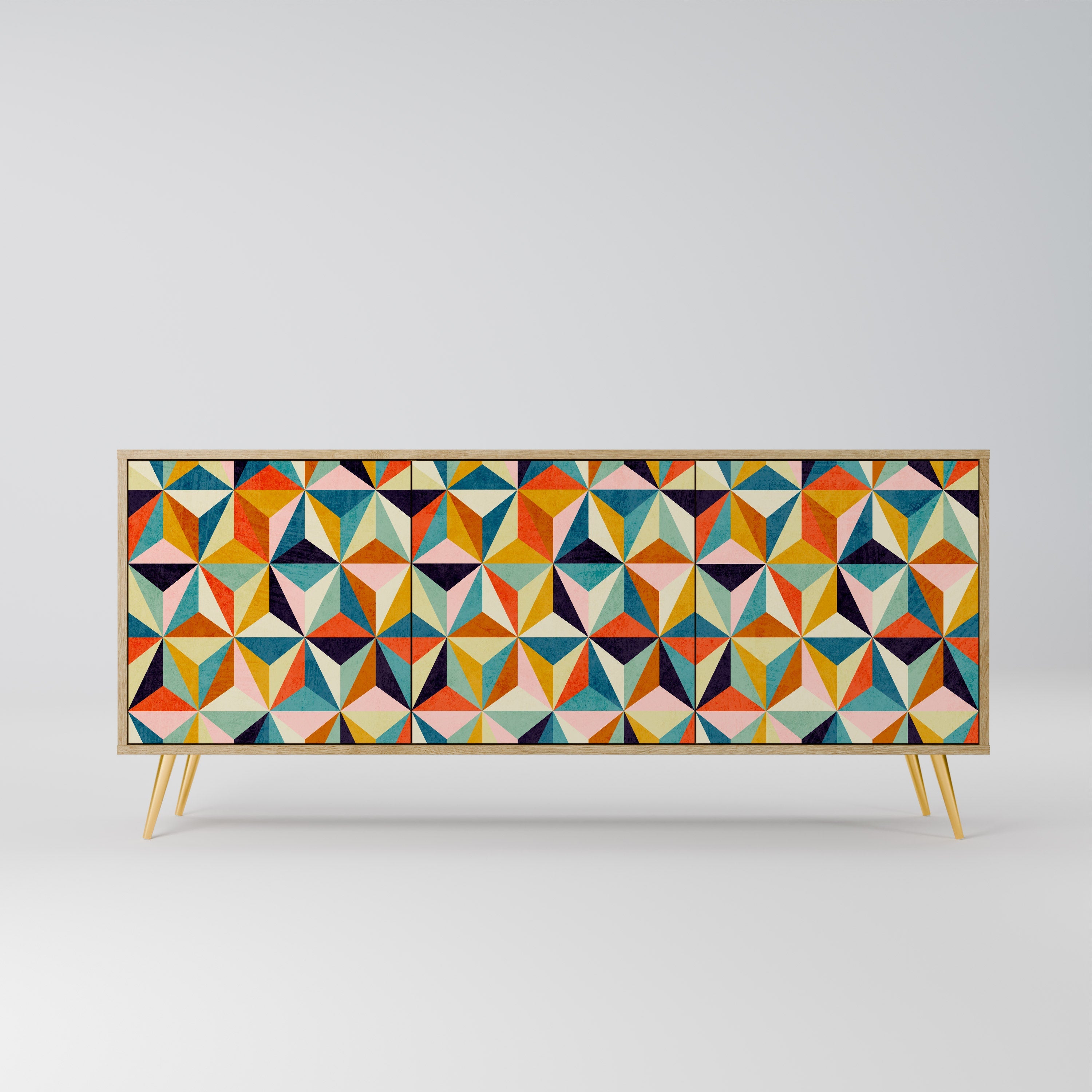 Buffet 3 portes TESSELATE TREASURES effet chêne