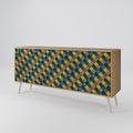 PAINTED SQUARES MIX 3-Door Sideboard