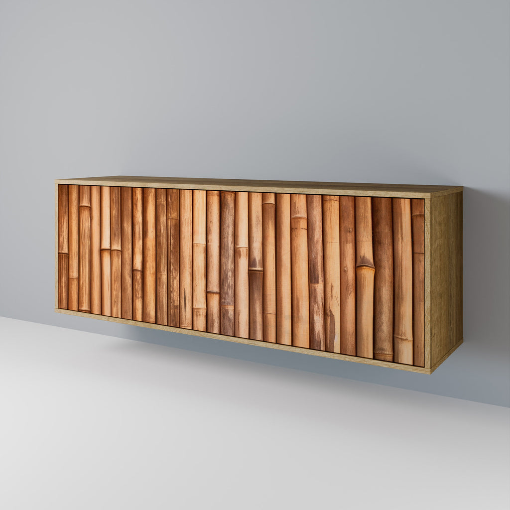 Buffet 3 portes en bois naturel effet chêne