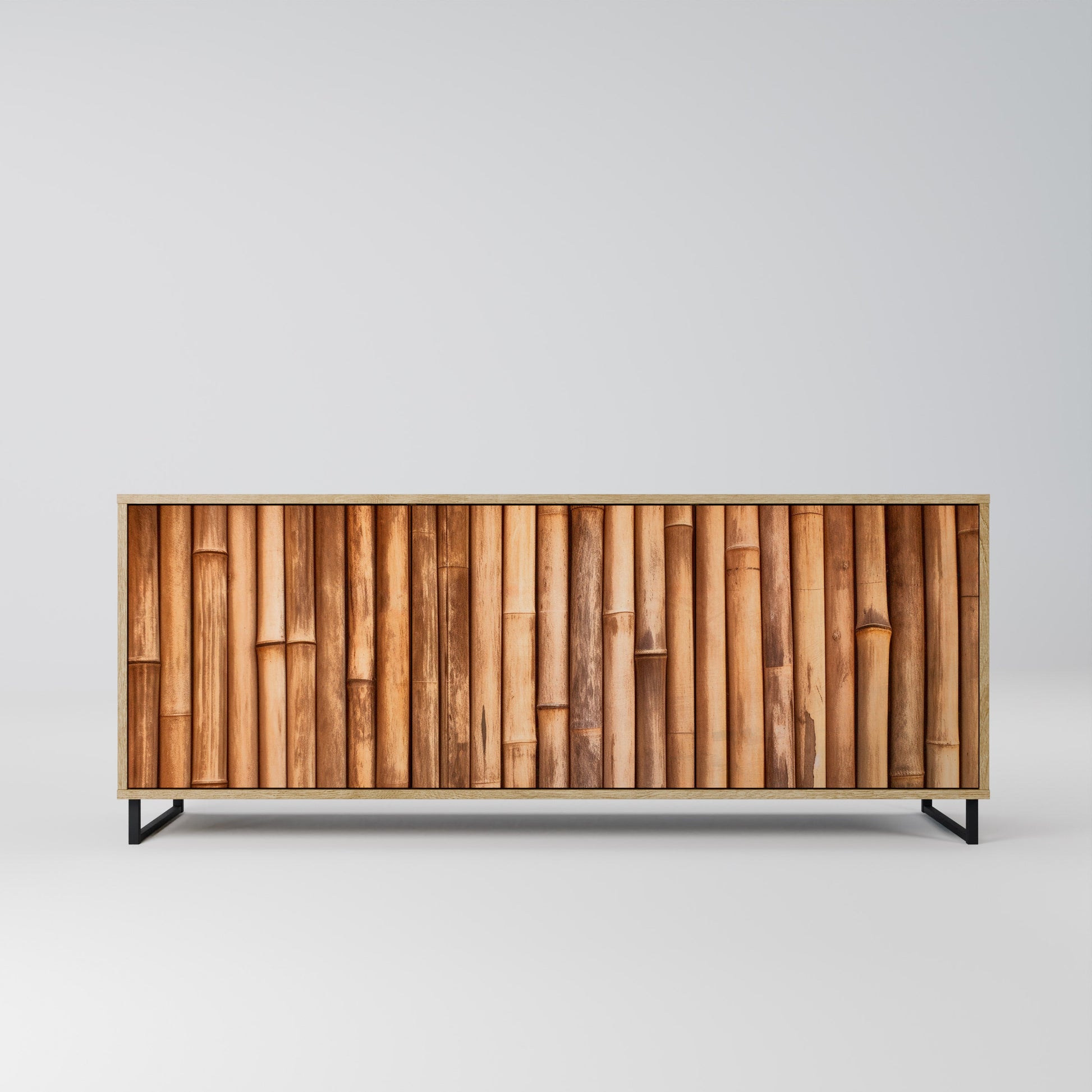 Buffet 3 portes en bois naturel effet chêne