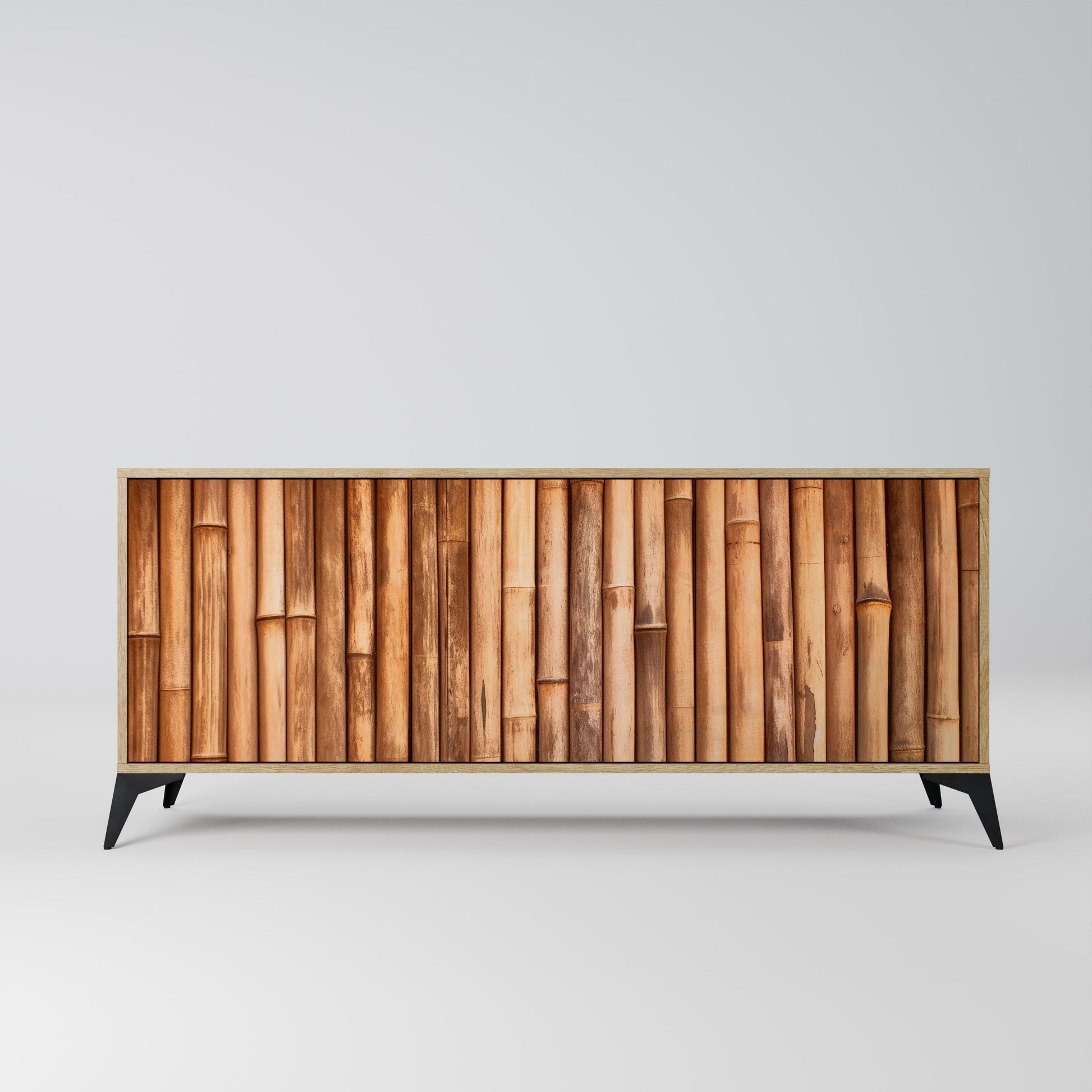 Buffet 3 portes en bois naturel effet chêne