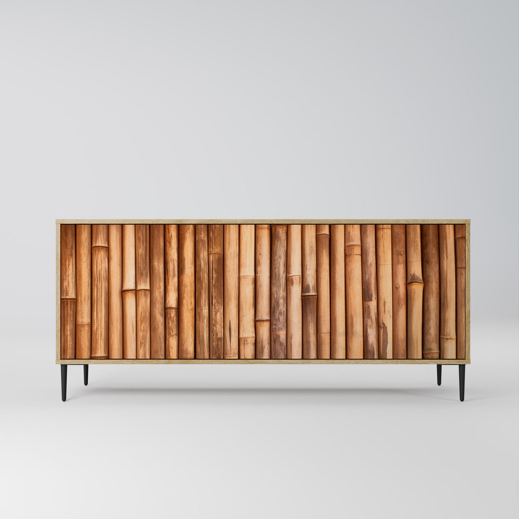 Buffet 3 portes en bois naturel effet chêne