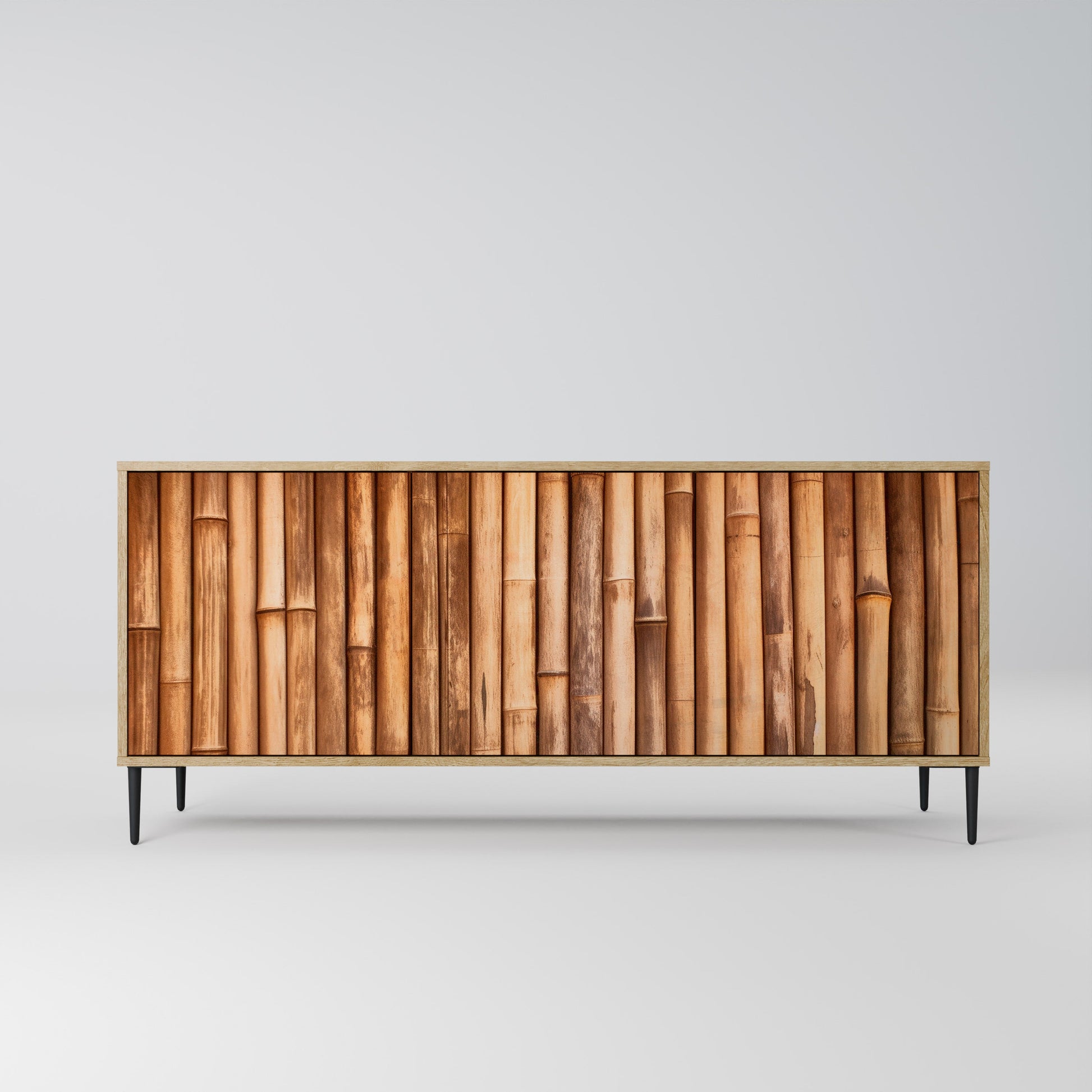 Buffet 3 portes en bois naturel effet chêne