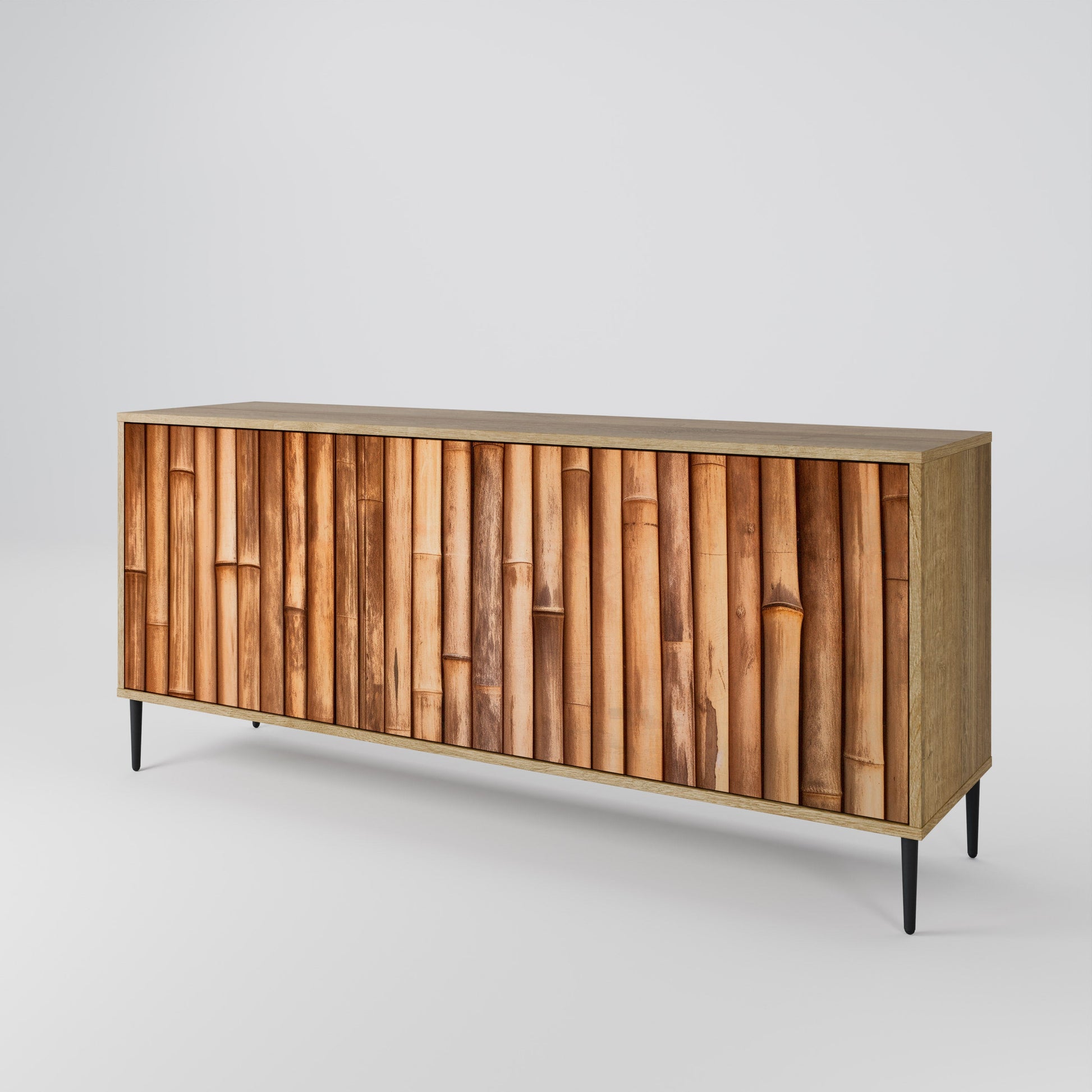 Buffet 3 portes en bois naturel effet chêne
