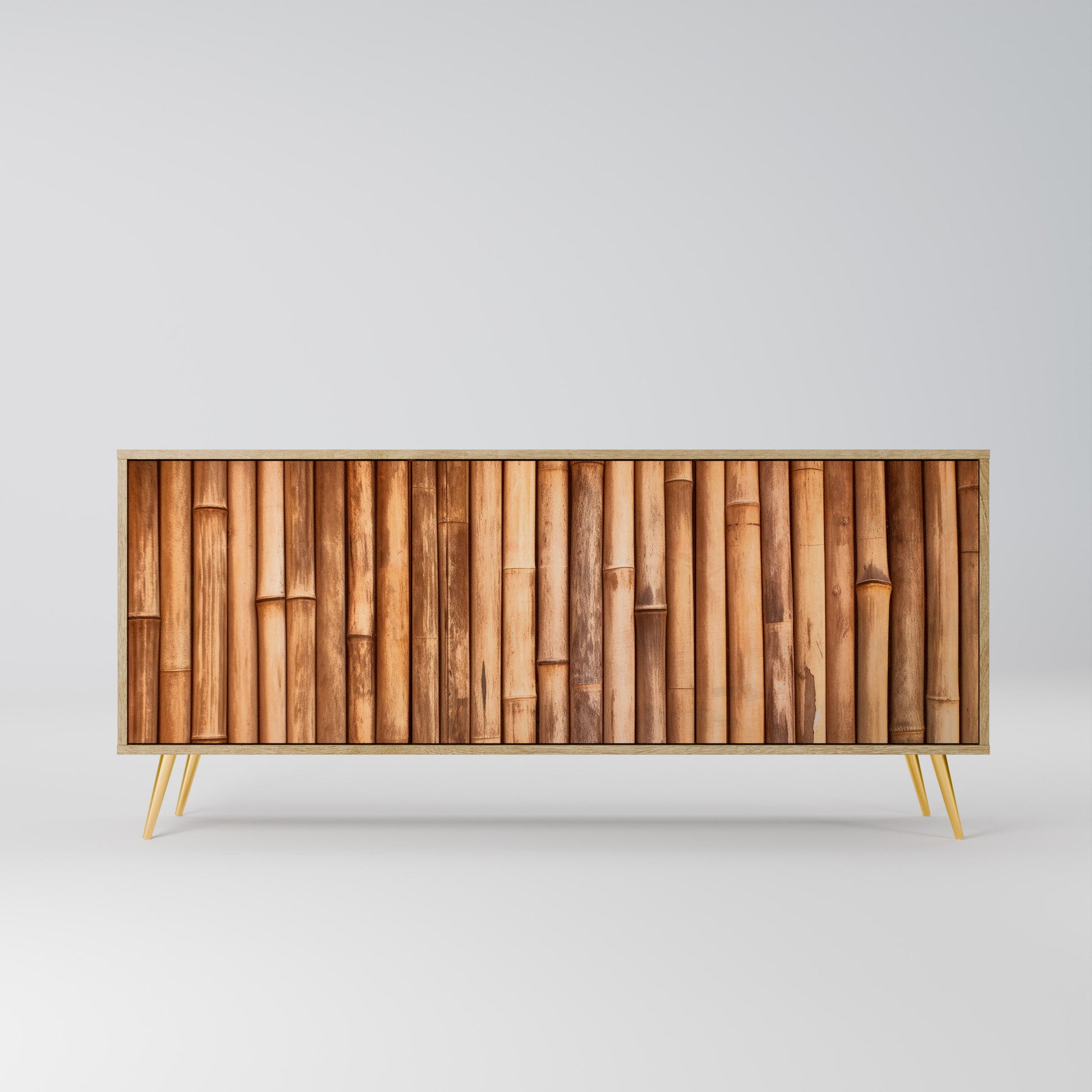 Buffet 3 portes en bois naturel effet chêne