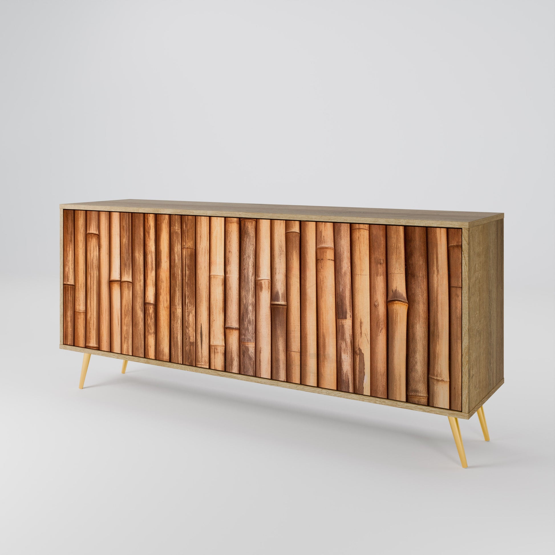 Buffet 3 portes en bois naturel effet chêne