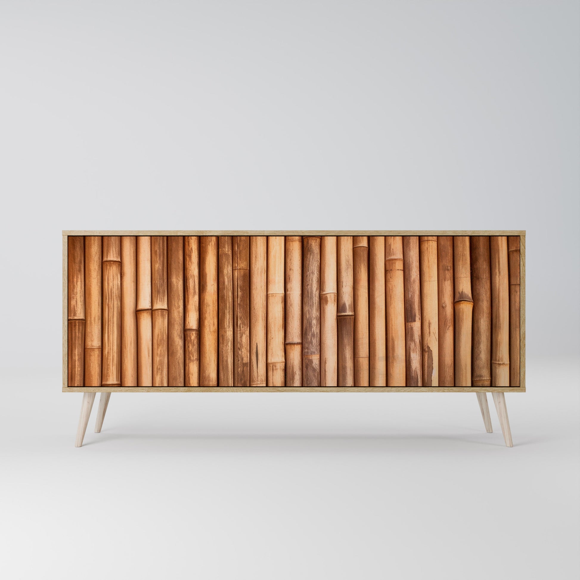 Buffet 3 portes en bois naturel effet chêne