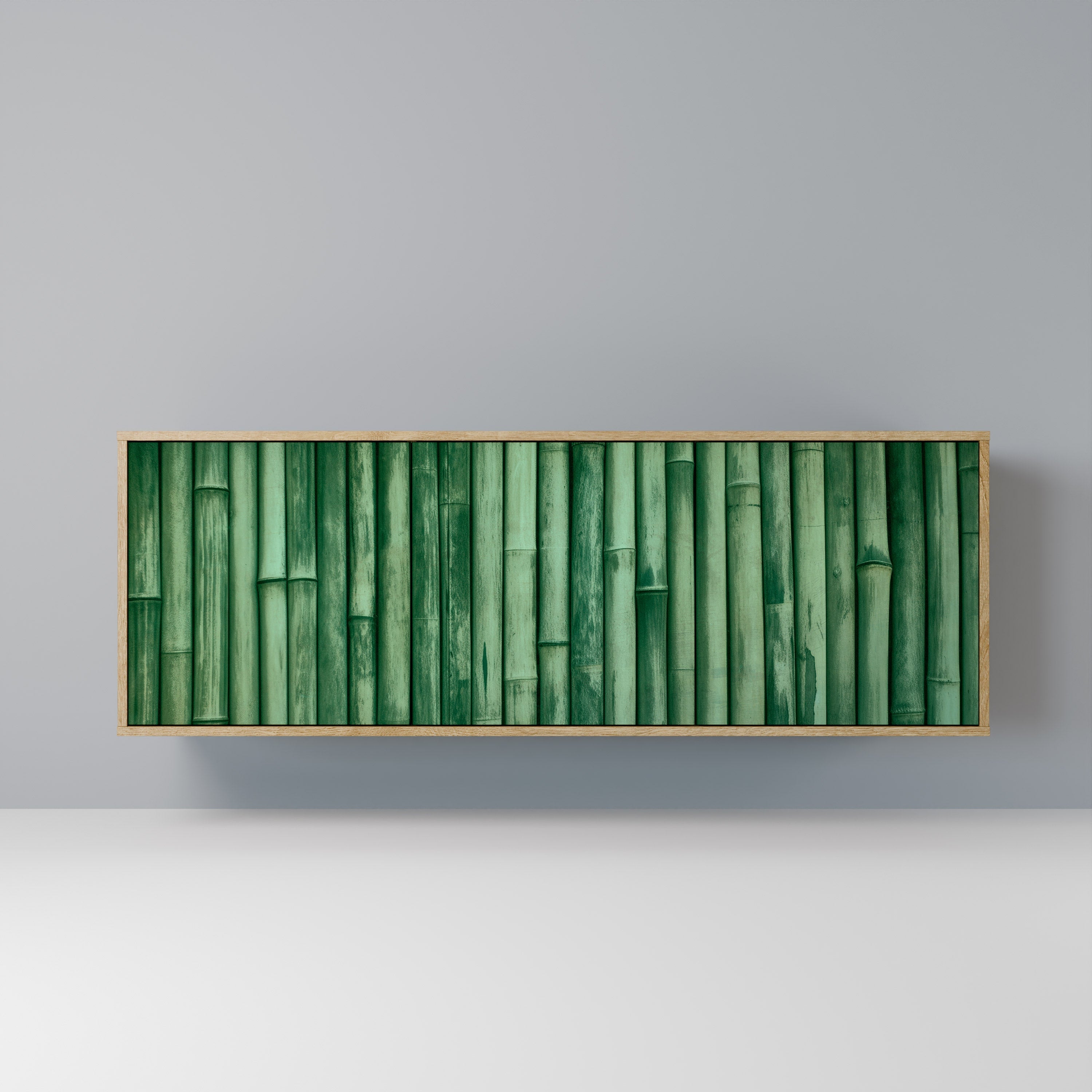 Buffet 3 portes VERT NATUREL effet chêne