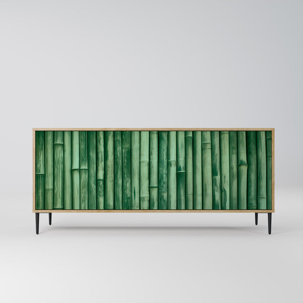 Buffet 3 portes VERT NATUREL effet chêne