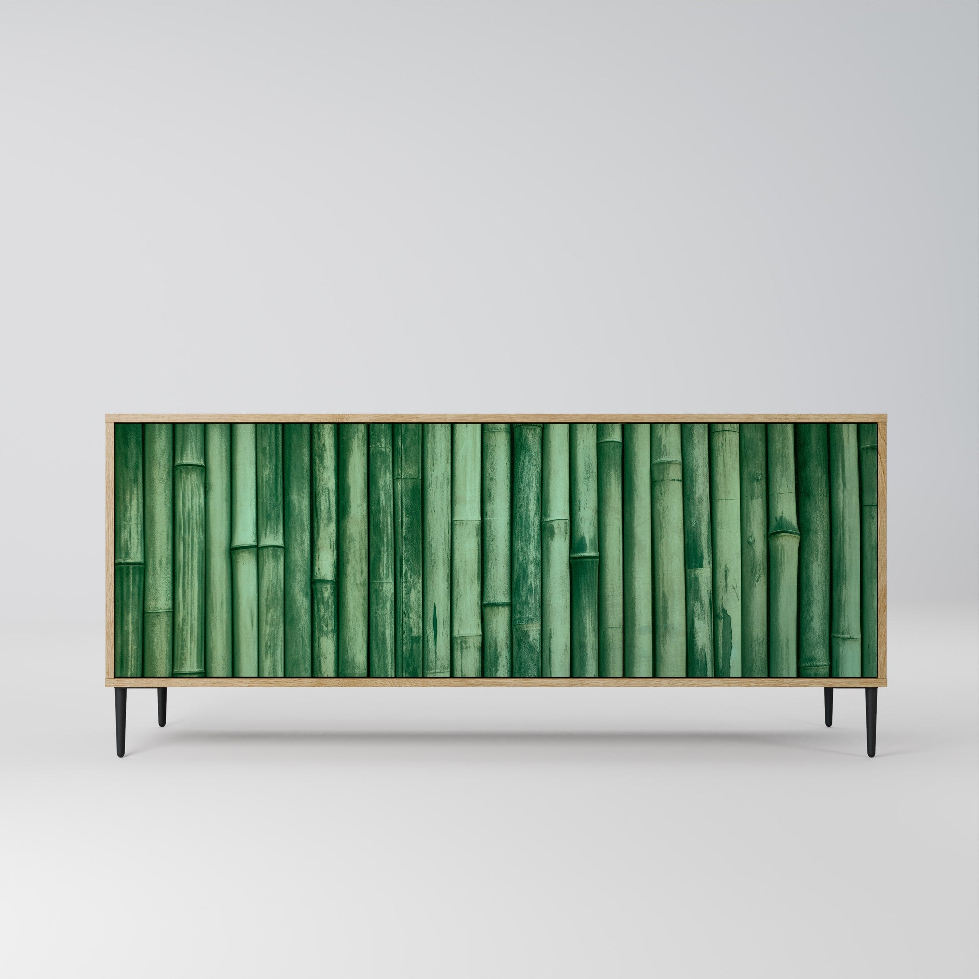 Buffet 3 portes VERT NATUREL effet chêne