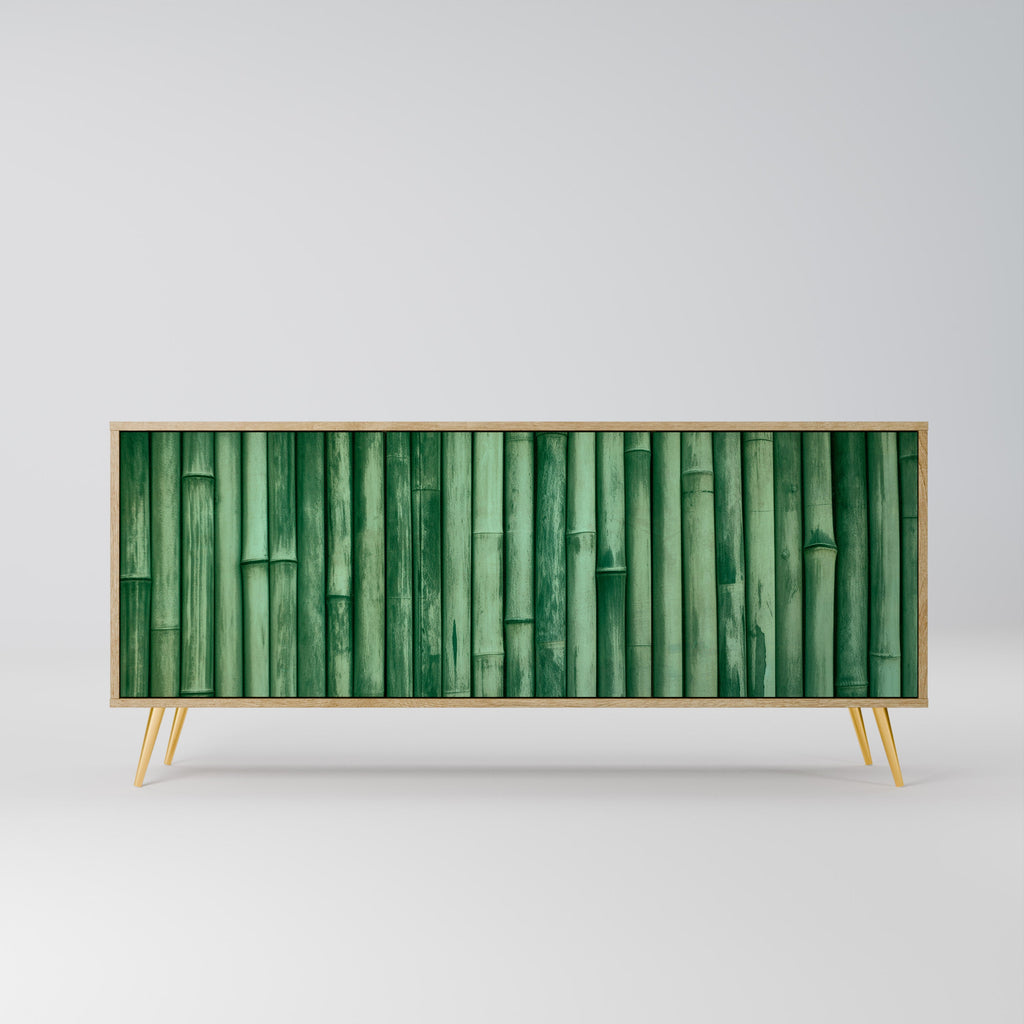 Buffet 3 portes VERT NATUREL effet chêne