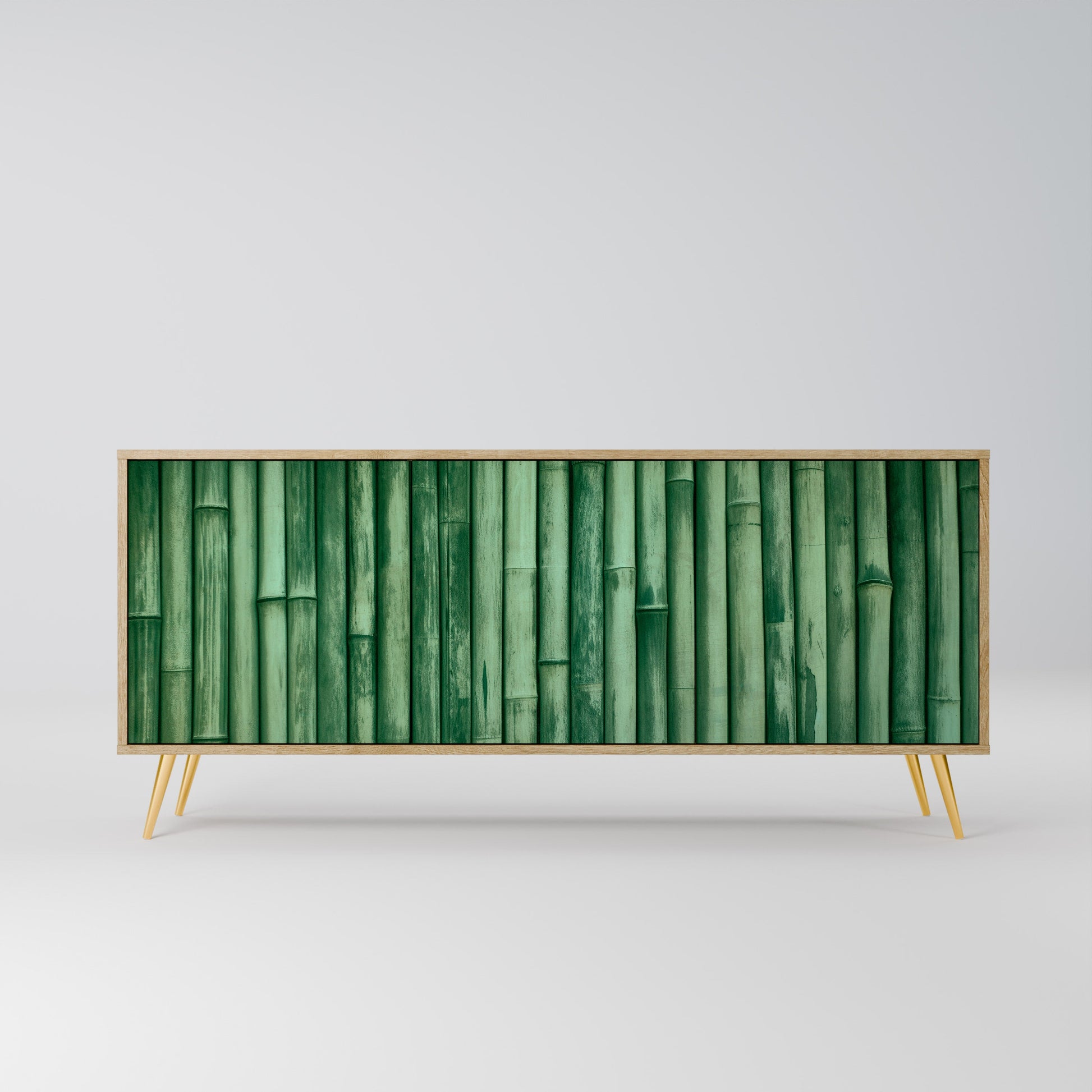 Buffet 3 portes VERT NATUREL effet chêne