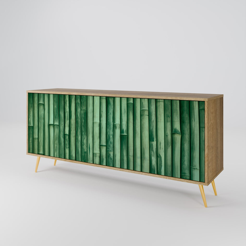 Buffet 3 portes VERT NATUREL effet chêne
