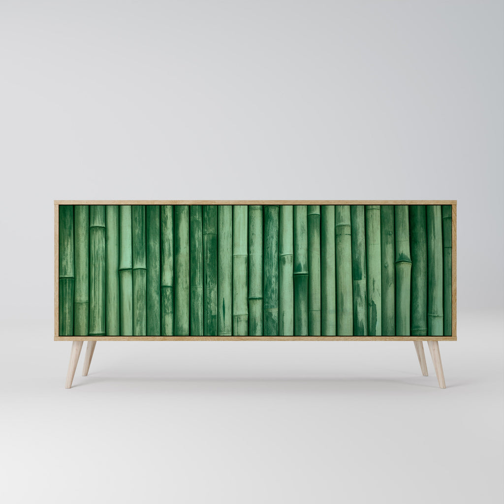 Buffet 3 portes VERT NATUREL effet chêne