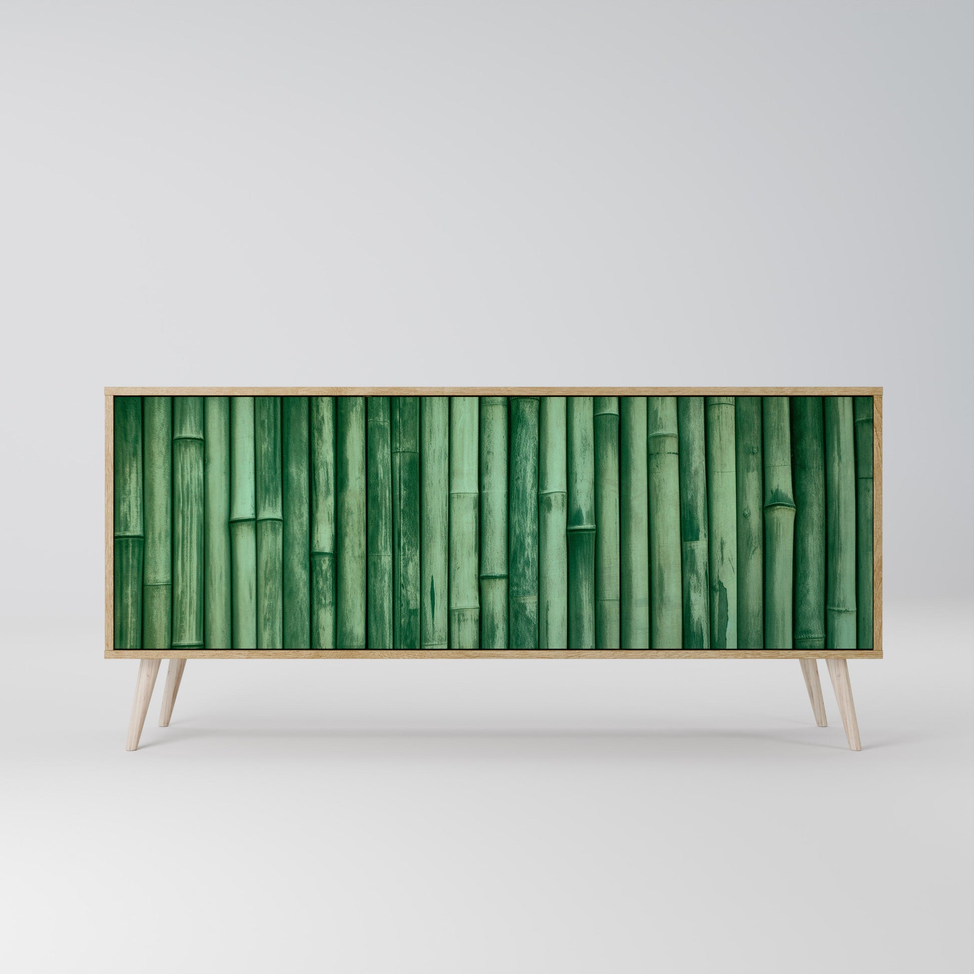 Buffet 3 portes VERT NATUREL effet chêne