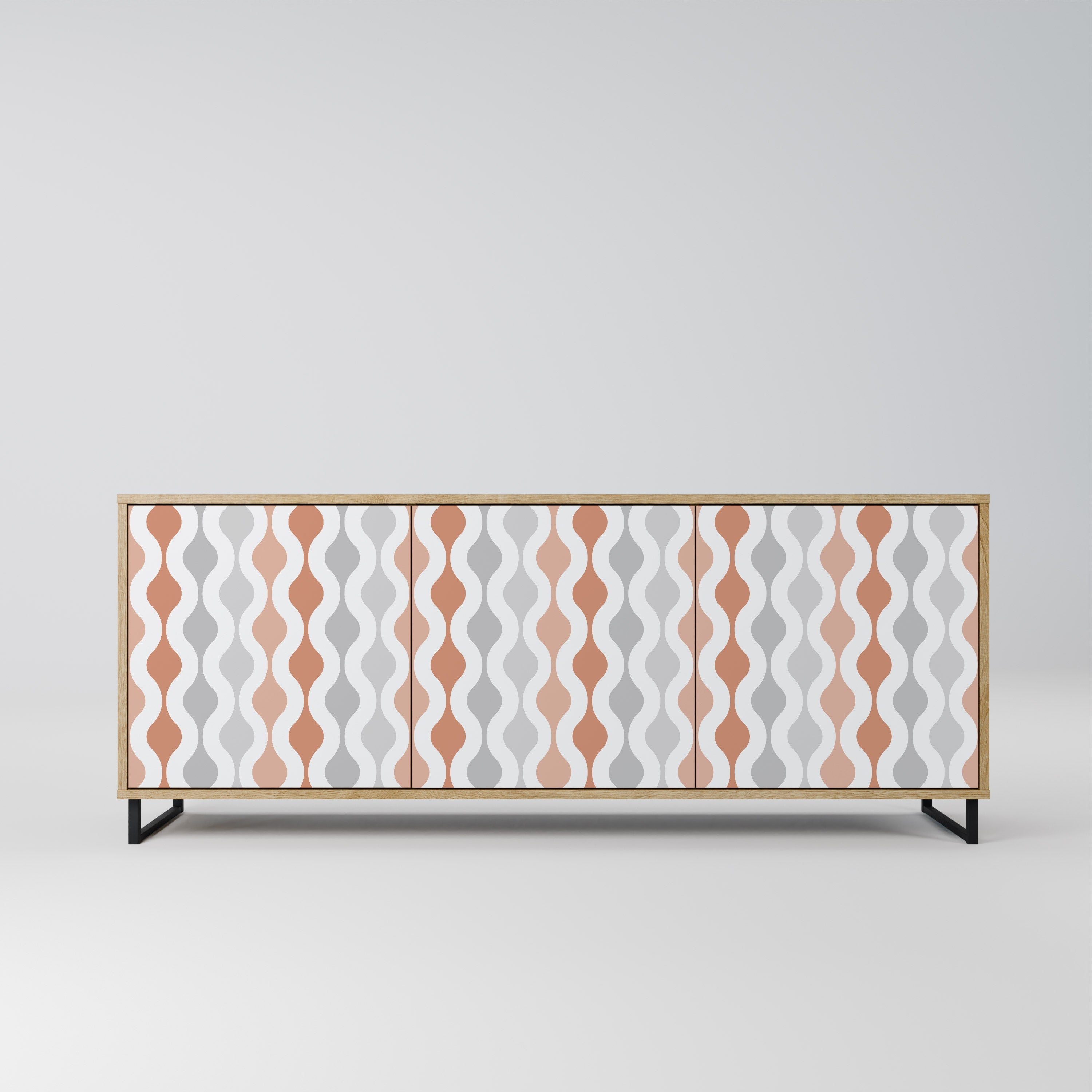 Buffet 3 portes HAZY NOSTALGIE effet chêne