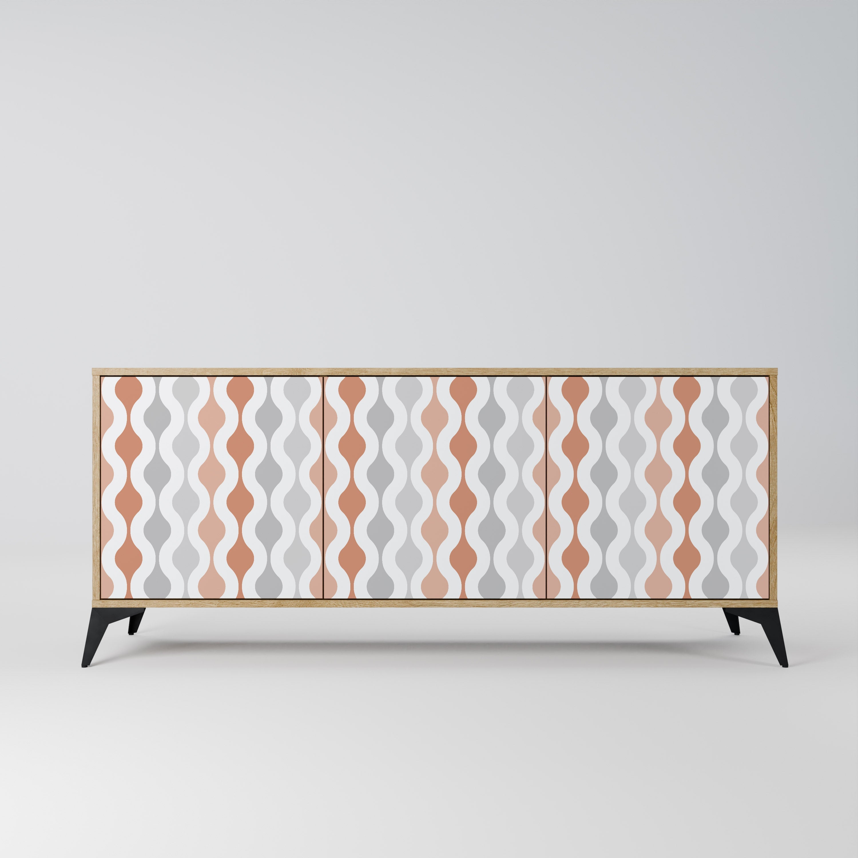 Buffet 3 portes HAZY NOSTALGIE effet chêne