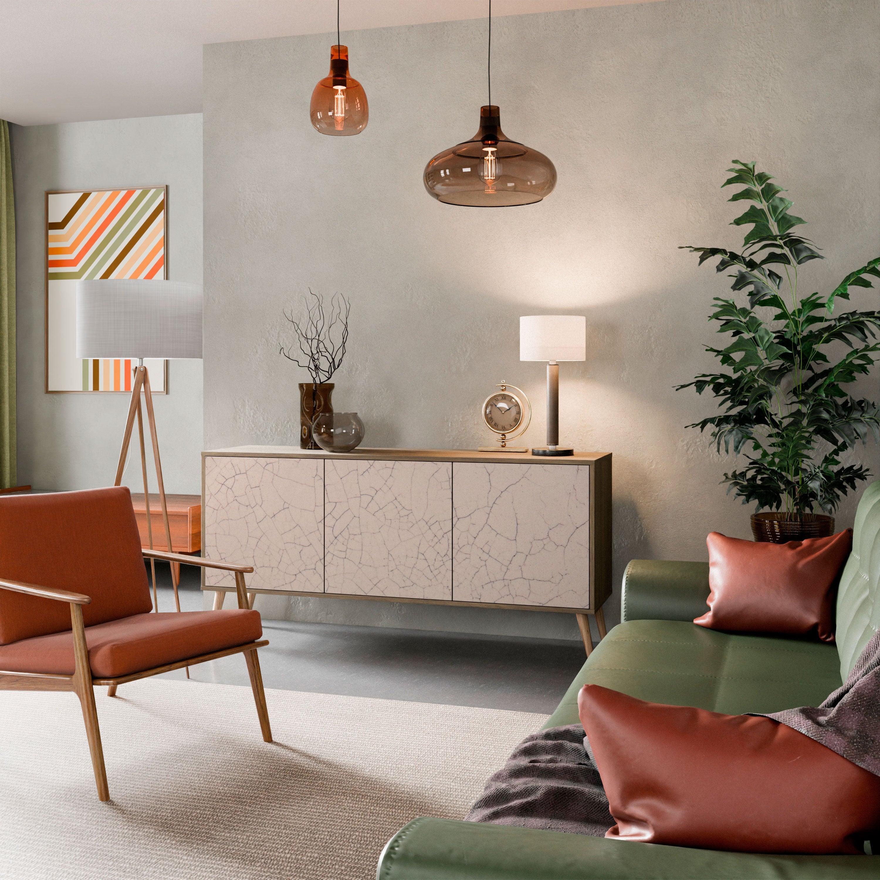 Buffet 3 portes effet chêne TEXTURE CÉRAMIQUE