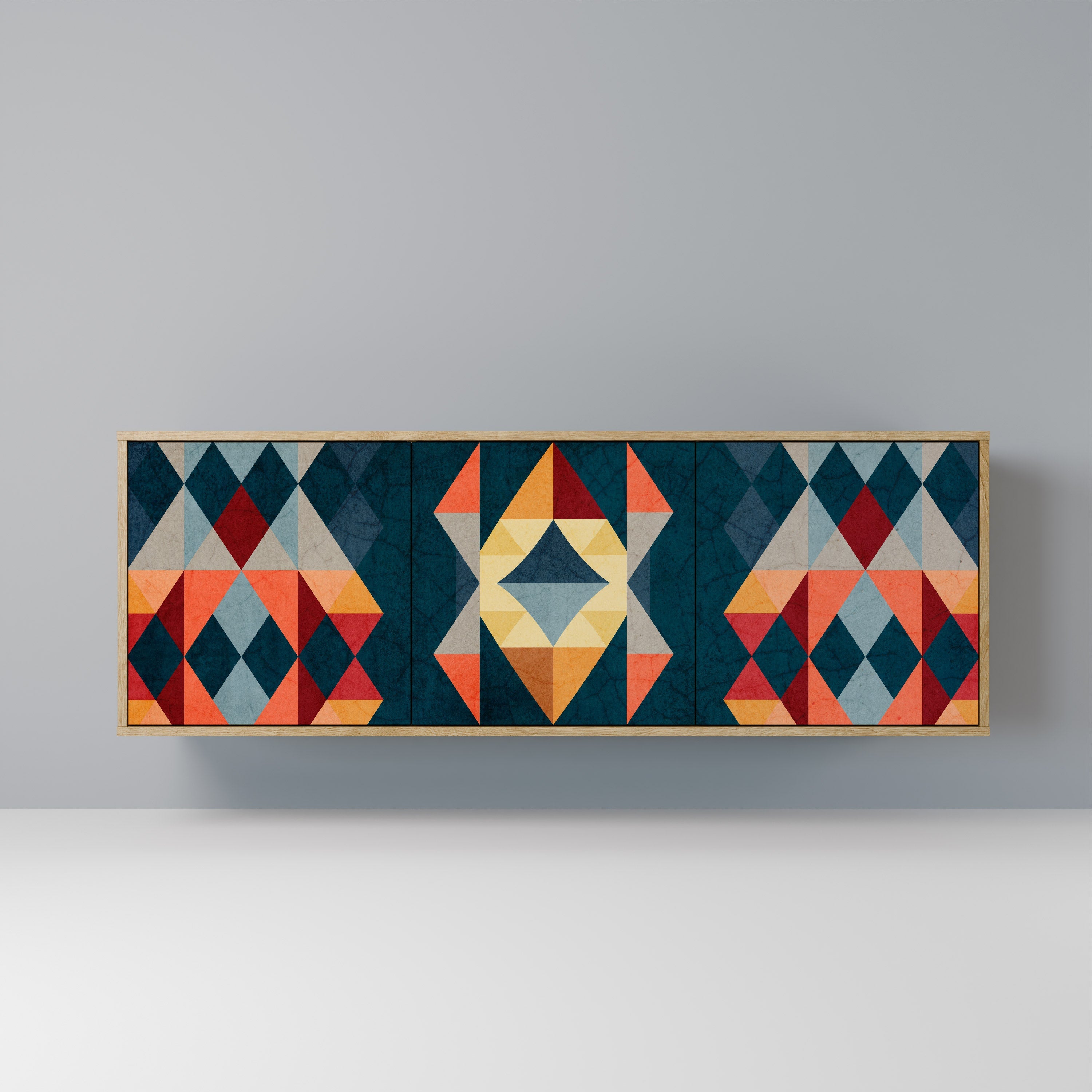 Buffet 3 portes effet chêne ILLUSION CRACKED