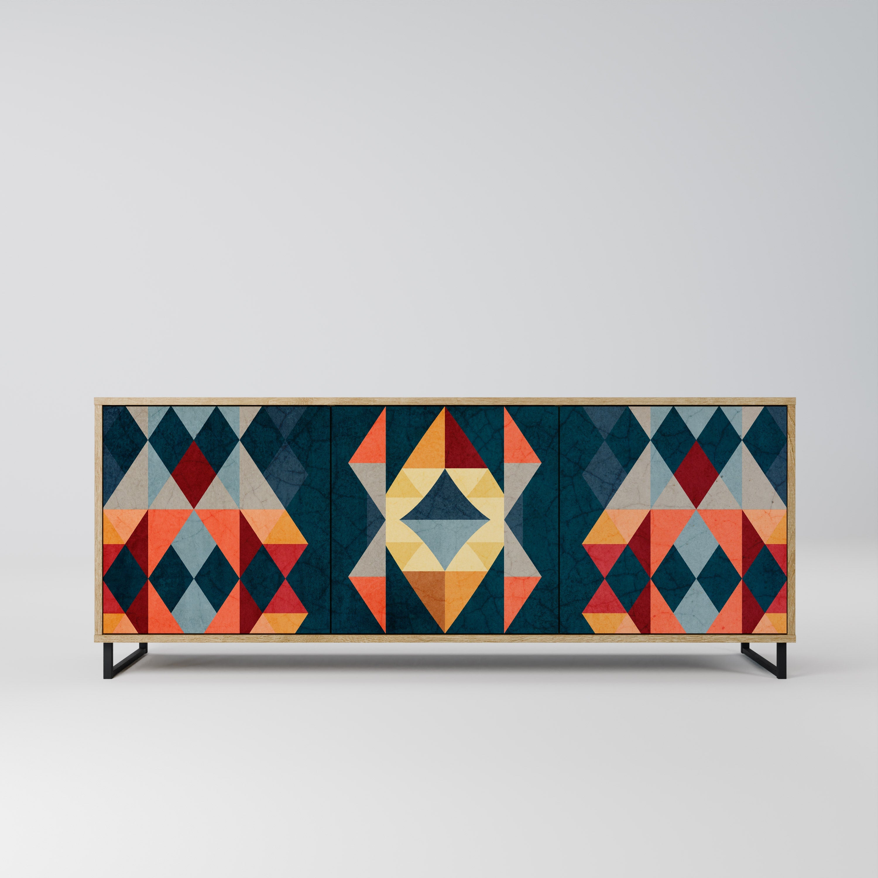 Buffet 3 portes effet chêne ILLUSION CRACKED