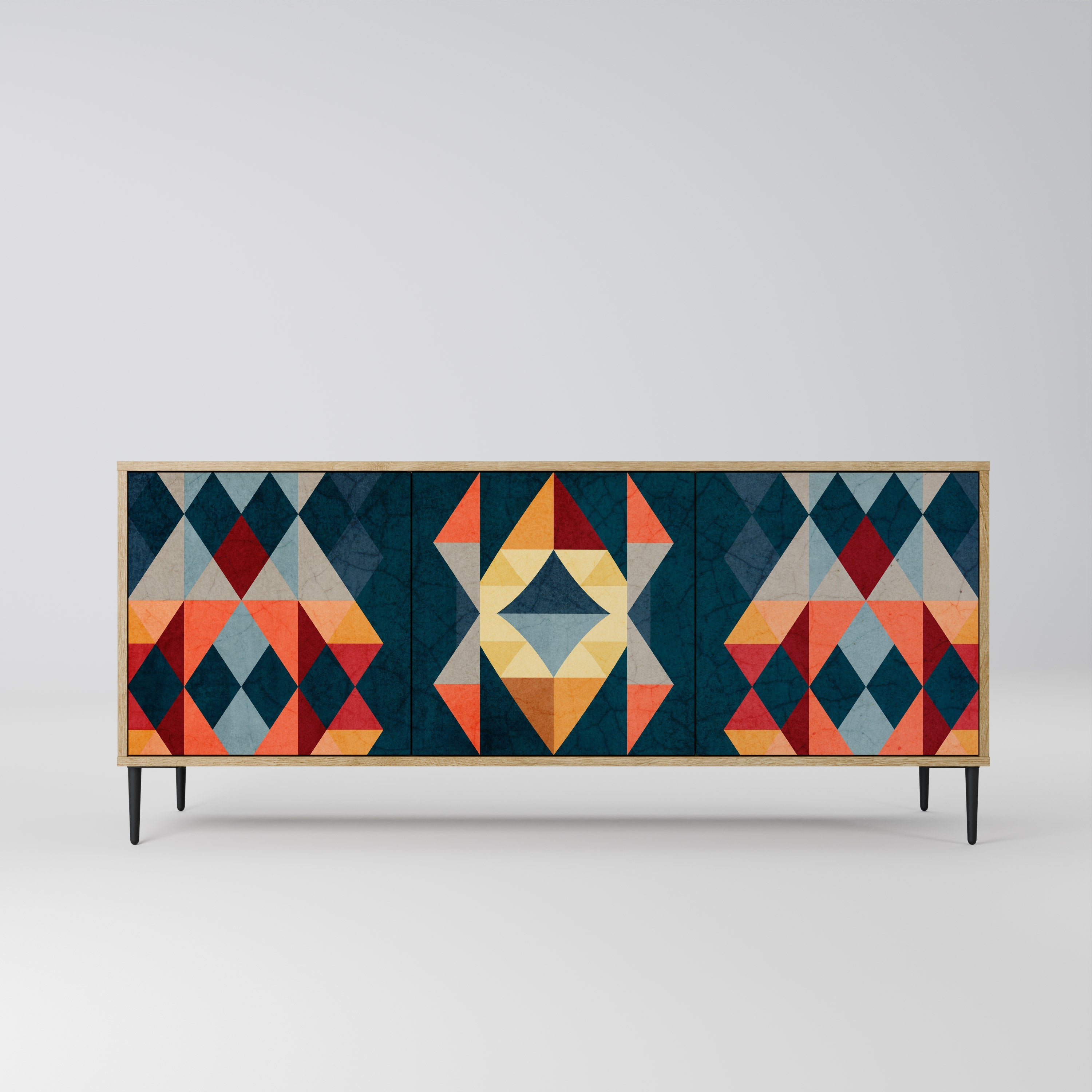 Buffet 3 portes effet chêne ILLUSION CRACKED