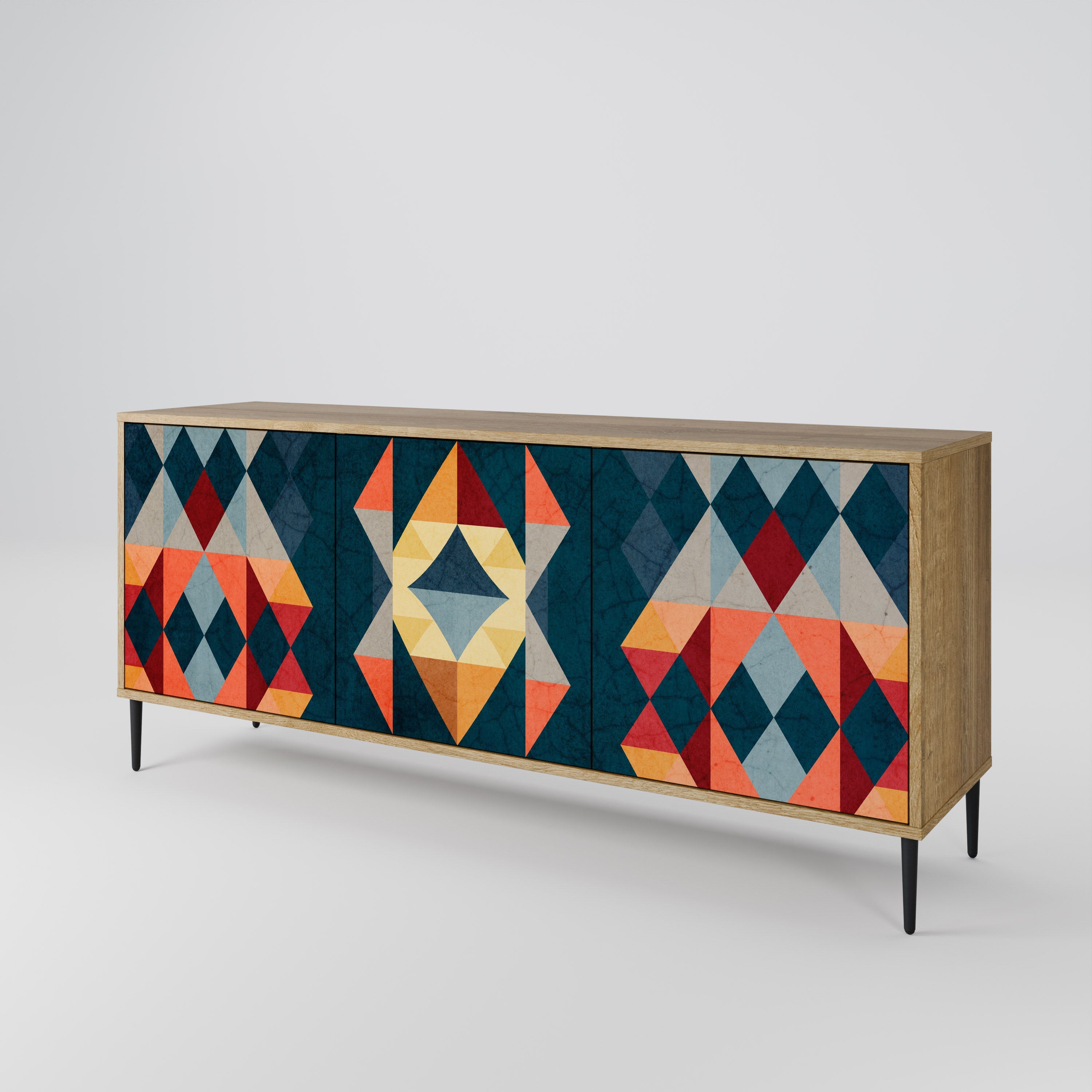 Buffet 3 portes effet chêne ILLUSION CRACKED