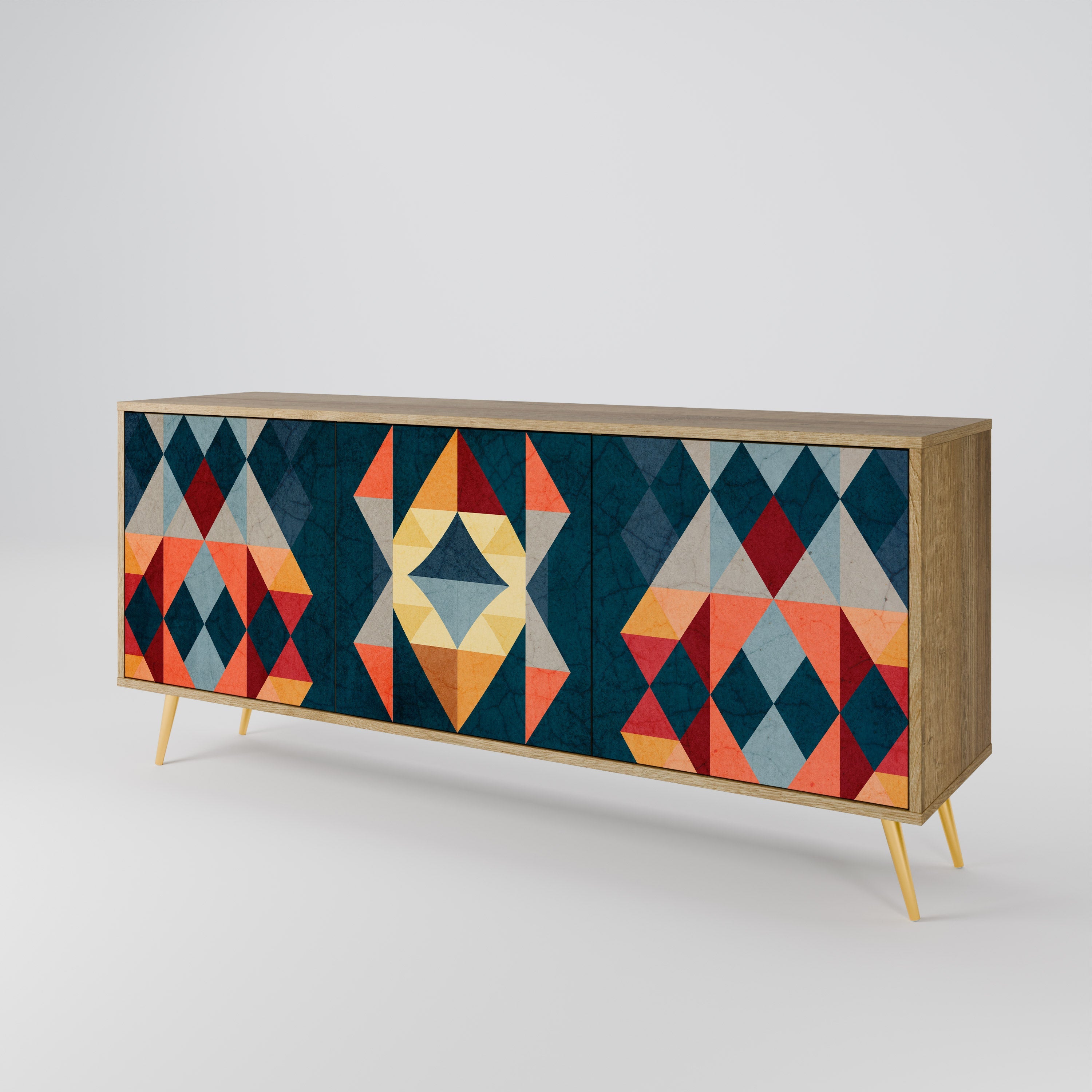 Buffet 3 portes effet chêne ILLUSION CRACKED