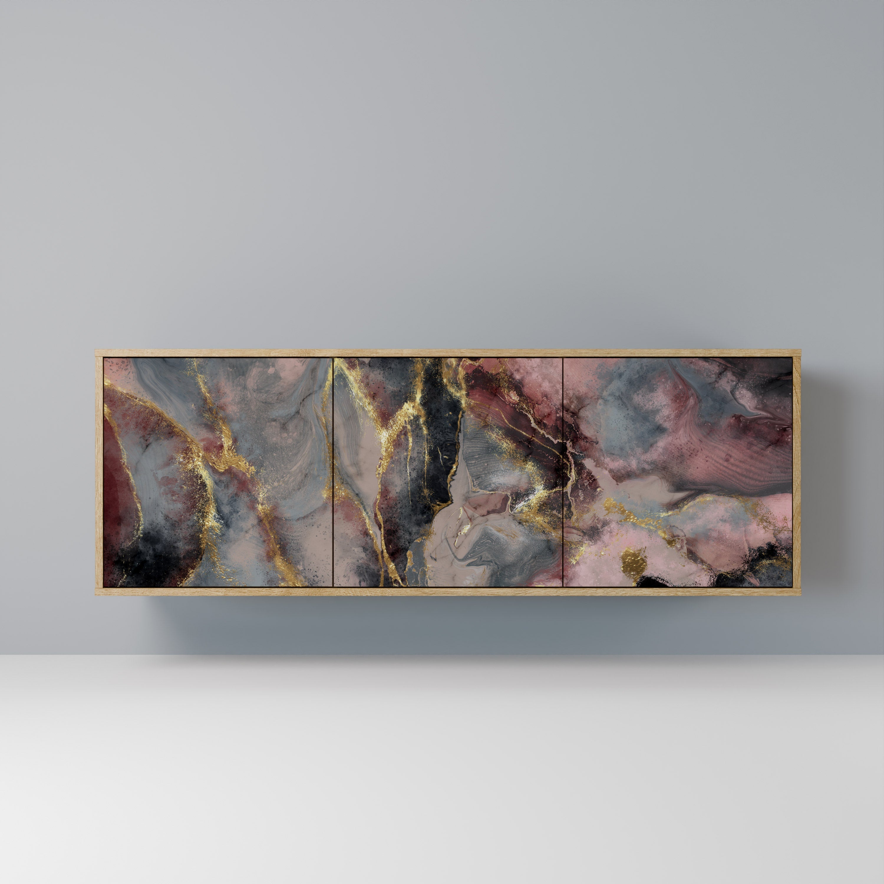 Buffet 3 portes GOLDEN TIDES effet chêne