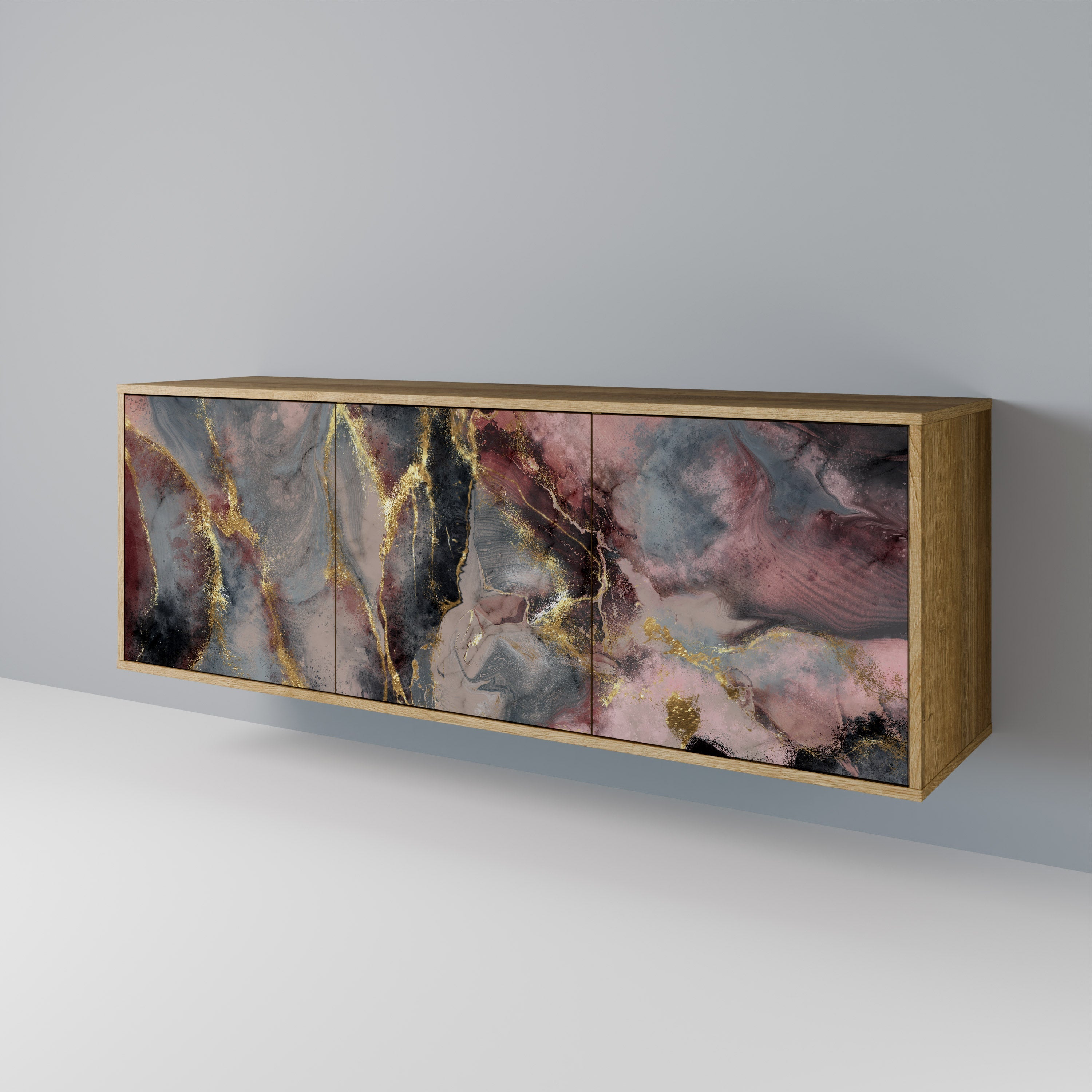 Buffet 3 portes GOLDEN TIDES effet chêne